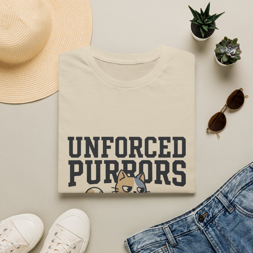 Unforced Purrs Cat T-Shirt — Funny Tennis Cat Graphic Tee