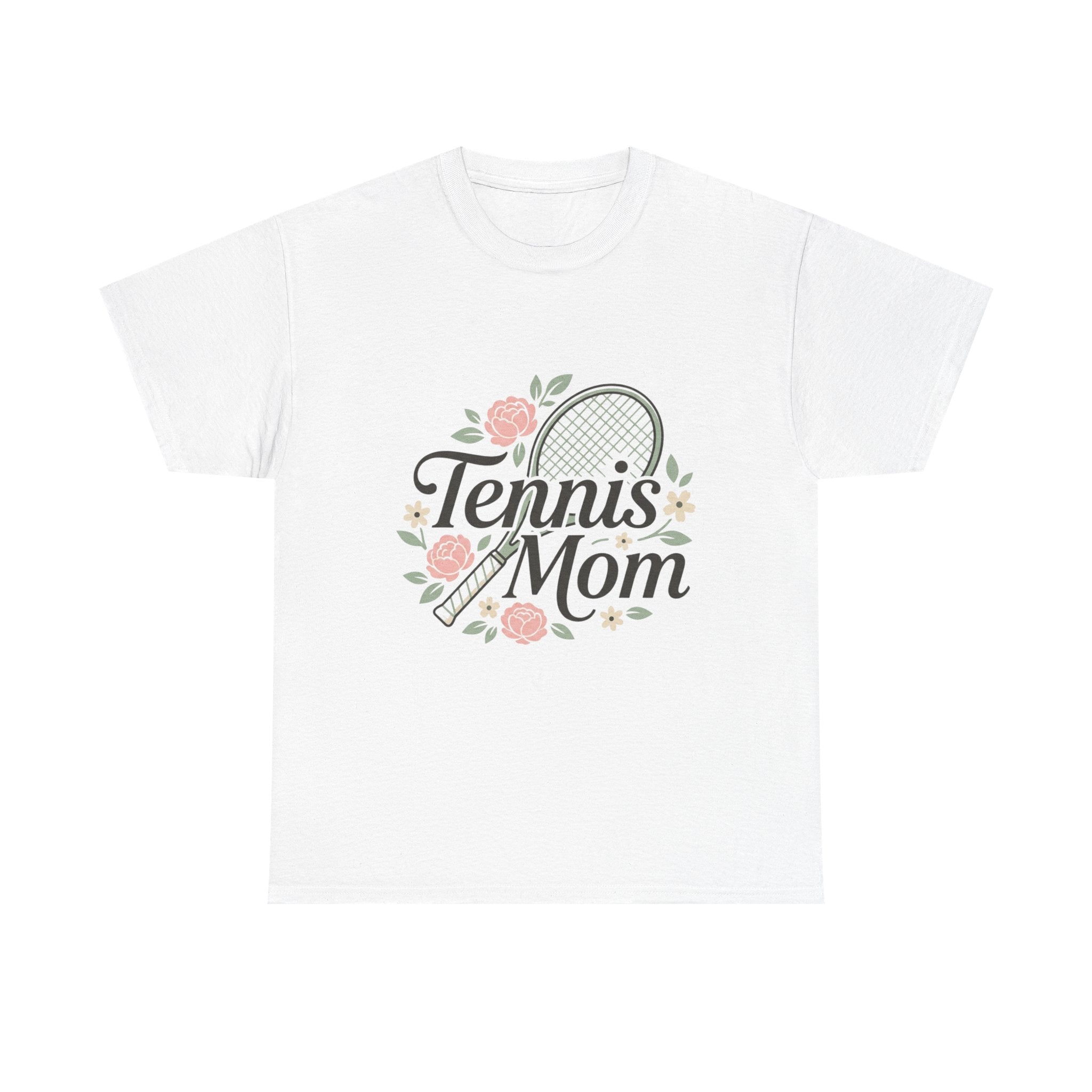 Tennis Mom T‑Shirt — Floral Tennis Racket Tee for Proud Sports Moms