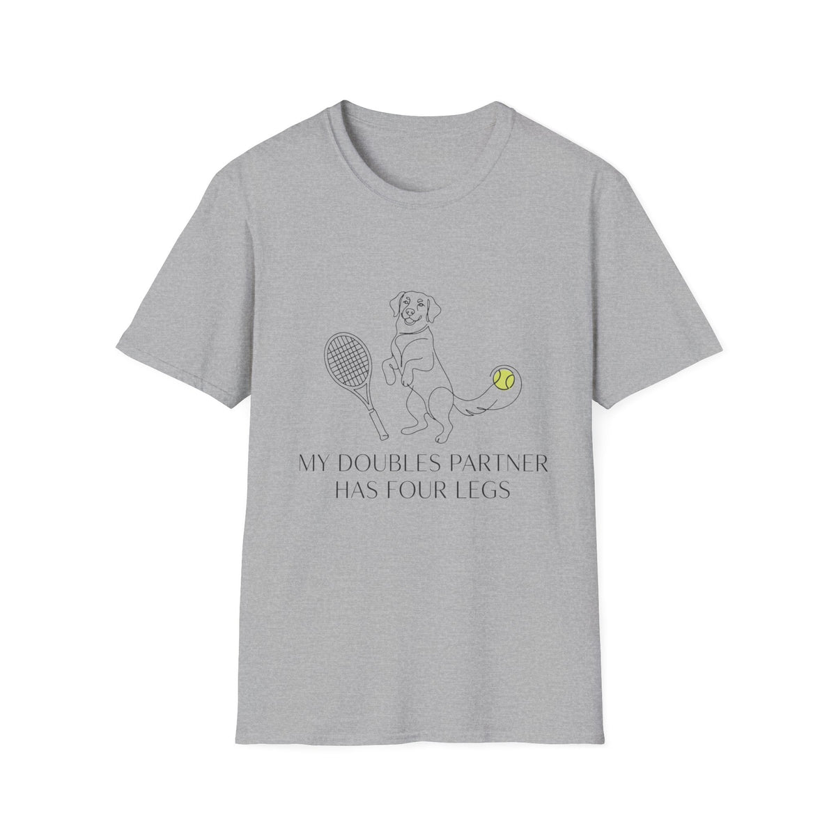 T-Shirt - My Doubles Partner Has Four Legs Tennis Dog Graphic Tee