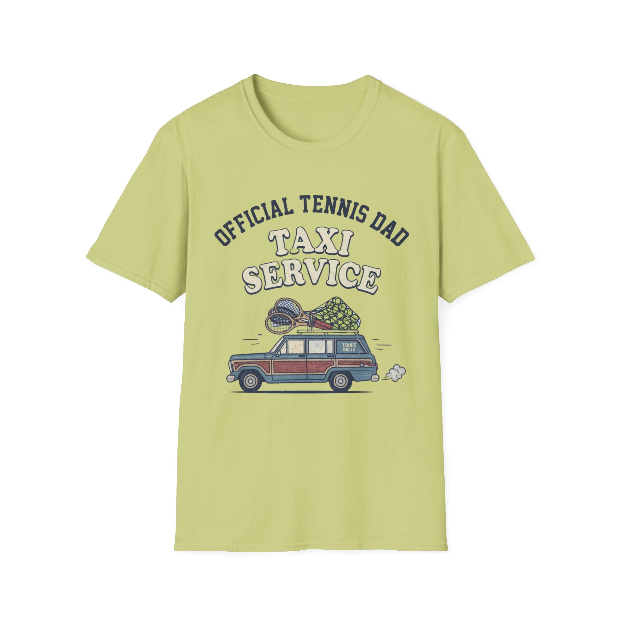 T-Shirt — "Official Tennis Dad Taxi Service" Vintage Car Dad Tee