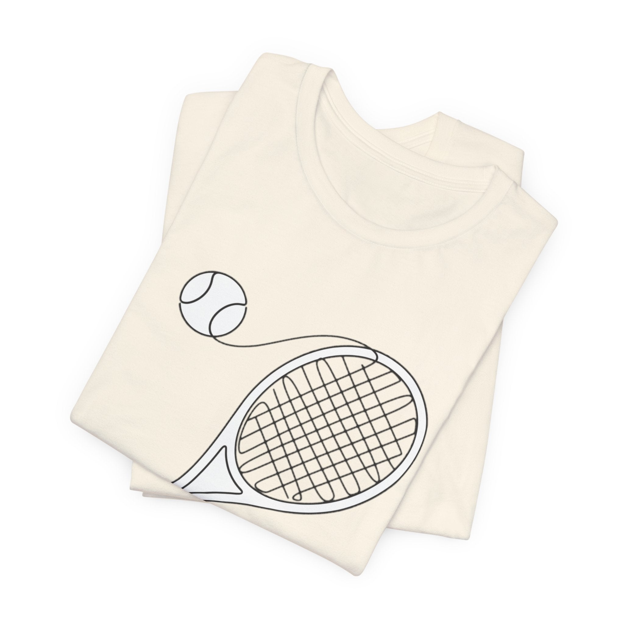 Tennis Racket & Ball Graphic Tee – Minimal Sports T‑Shirt for Players & Fans