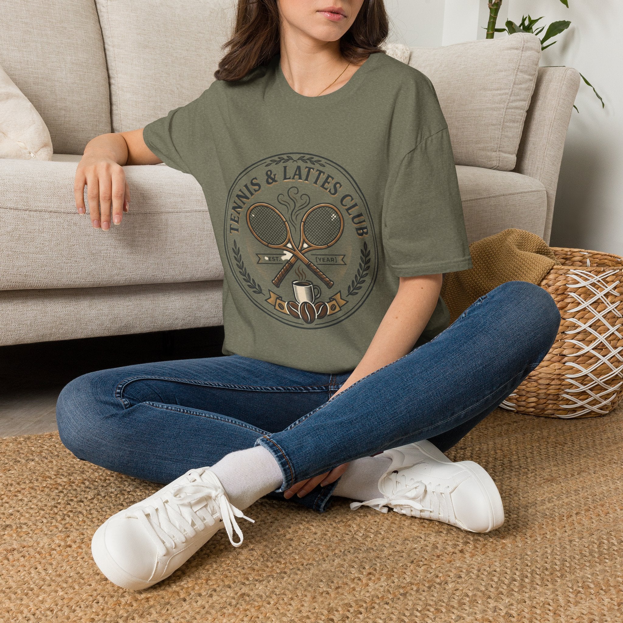 Tennis & Lattes Club Graphic Tee — Vintage Tennis & Coffee Crew