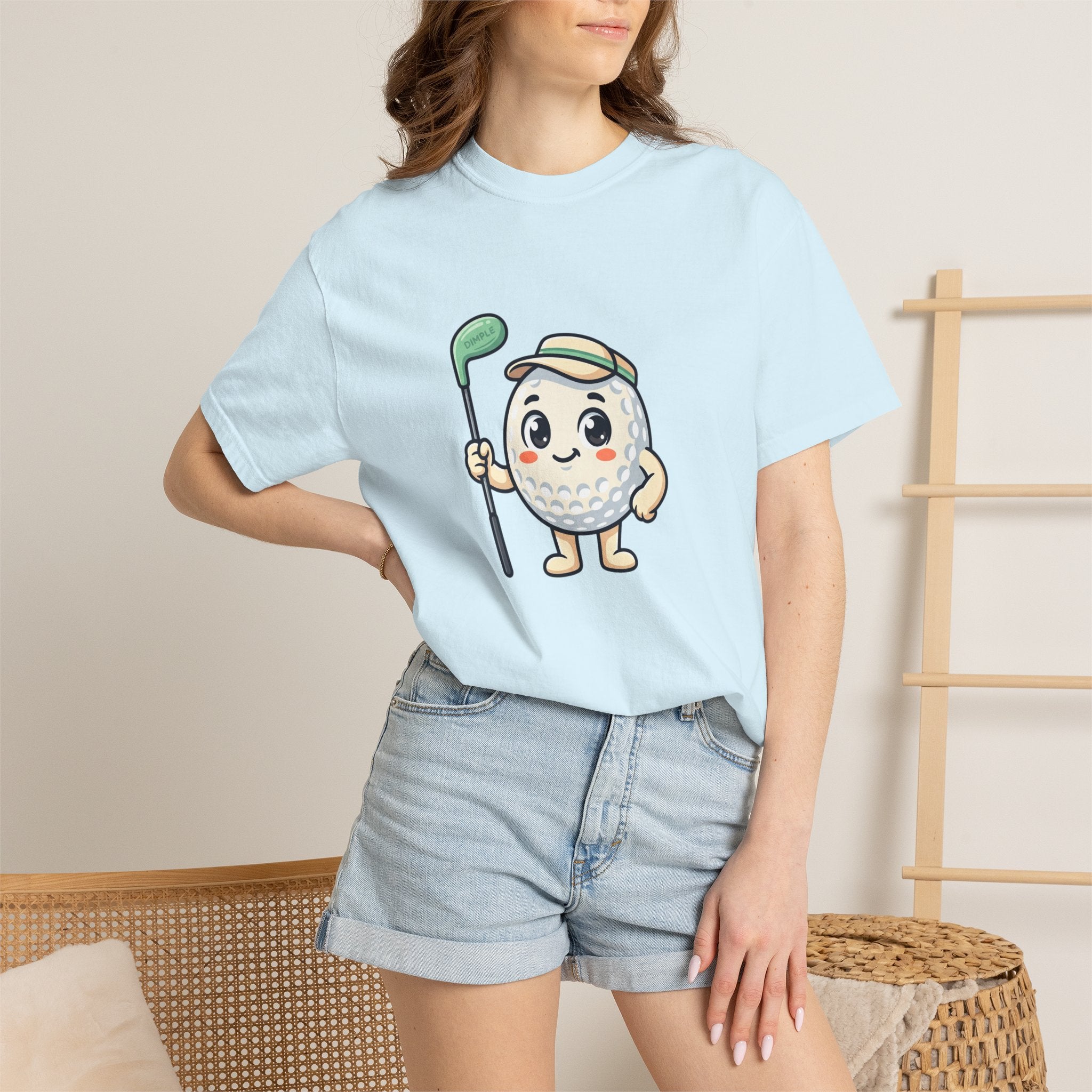 Golf Ball Cartoon T-Shirt — Cute Golfer Graphic Tee
