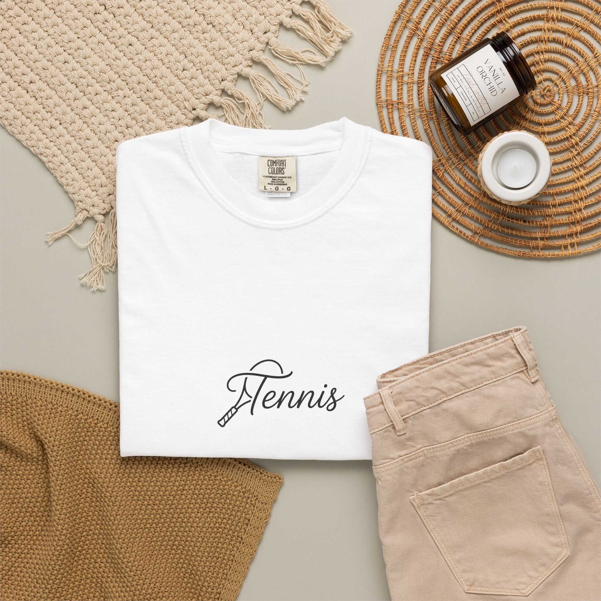 Tennis Script Tee — Minimalist Athletic Tennis T‑Shirt
