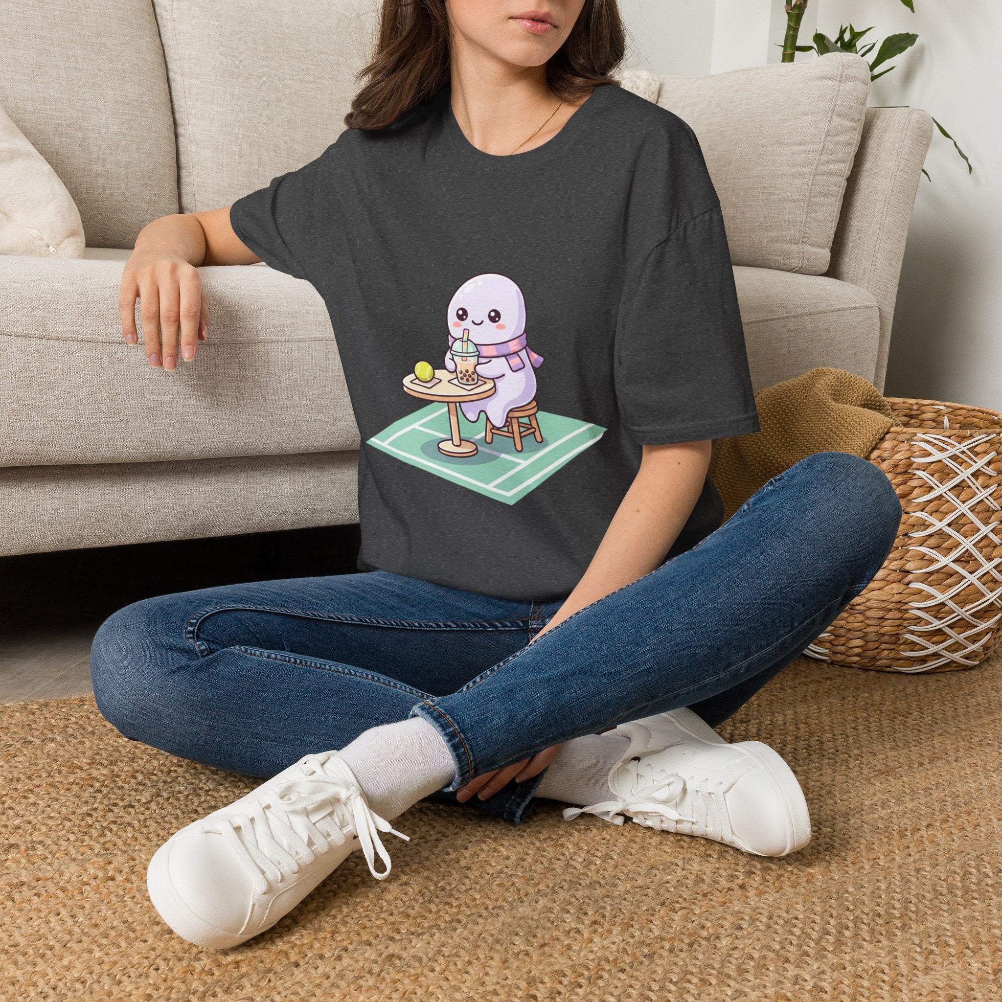 Cute Seal Cafe T-Shirt — Kawaii Sea Otter Drinking Bubble Tea