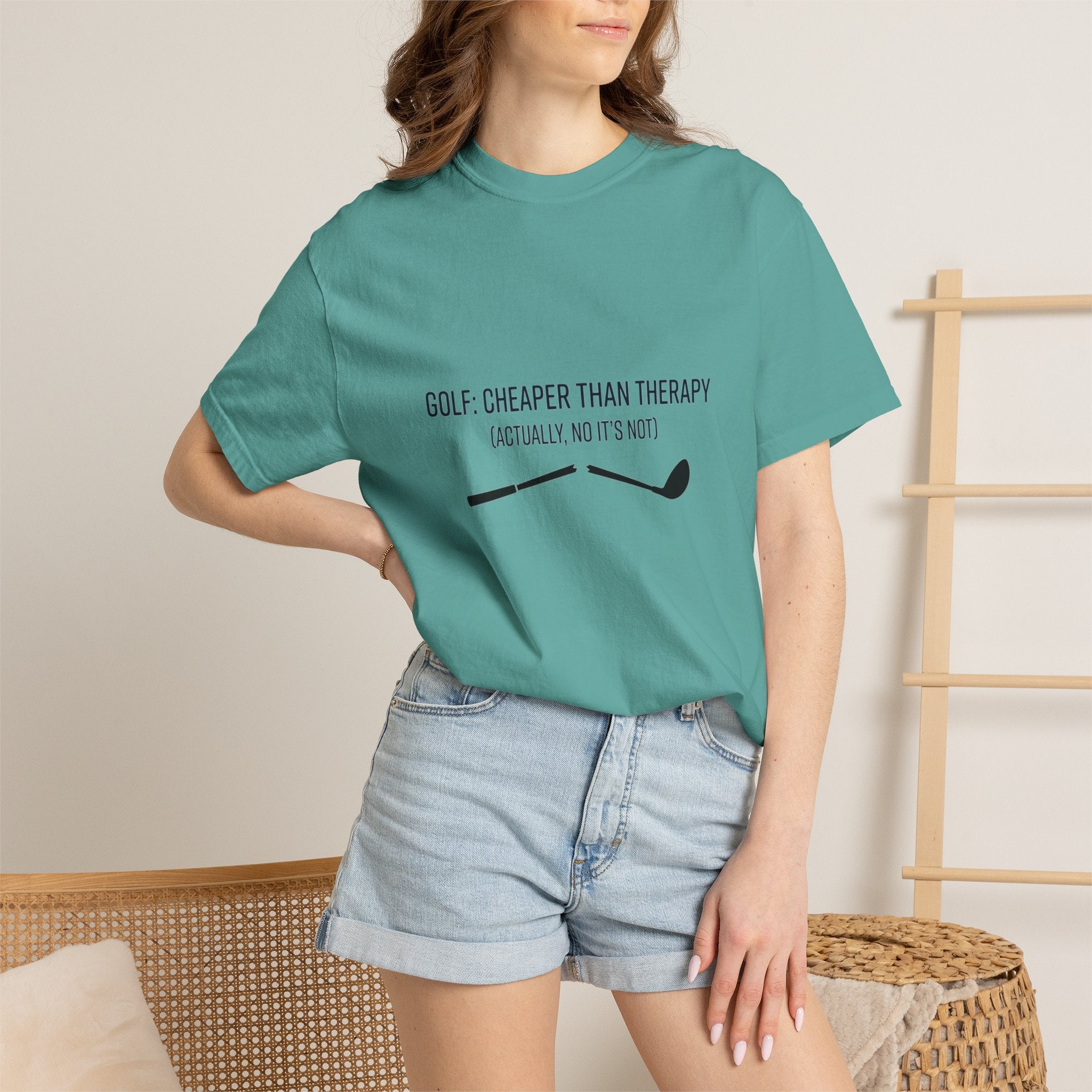 Golf: Cheaper Than Therapy T-Shirt — Funny Golfers Tee