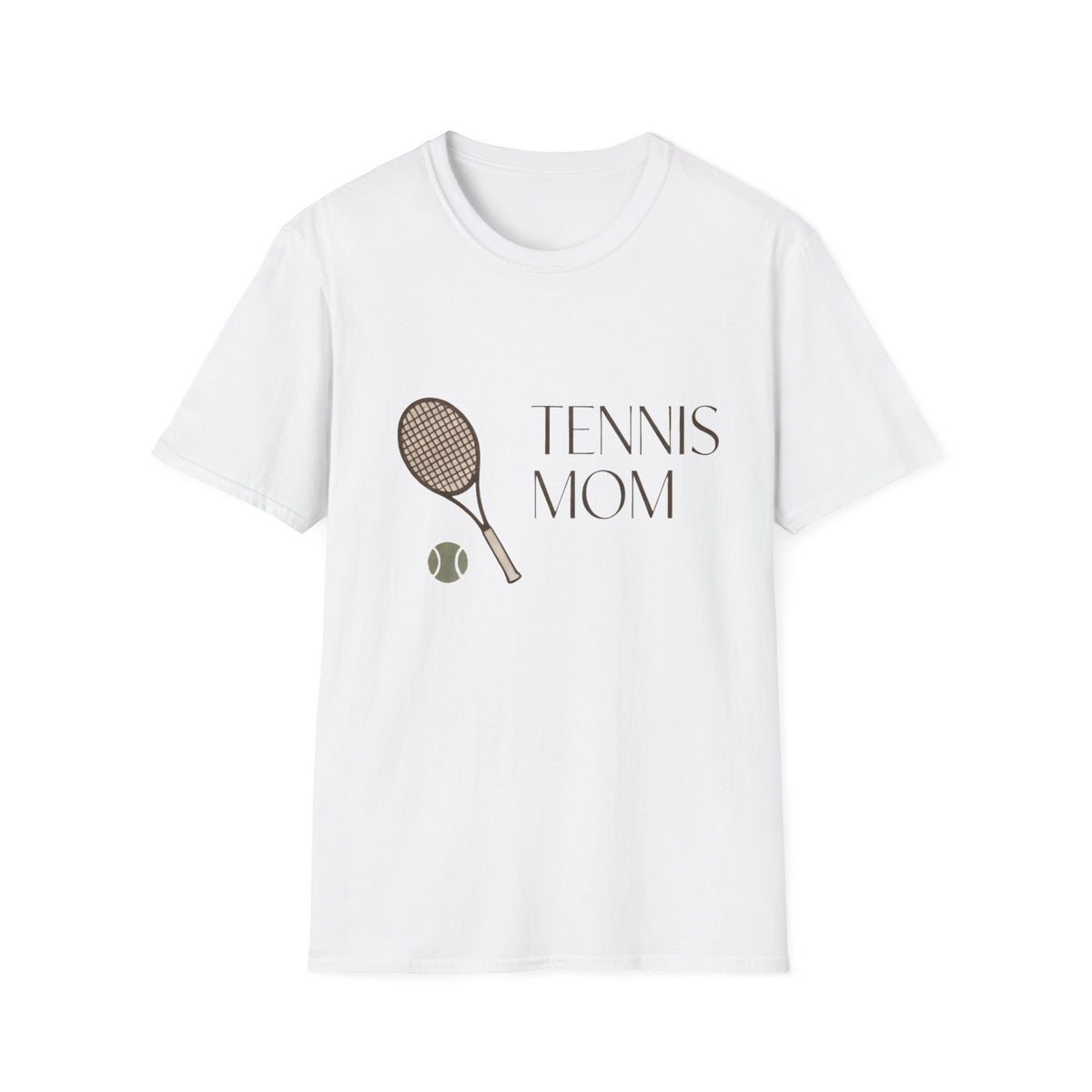 Tennis Mom T-Shirt — Minimal Racket & Ball Graphic
