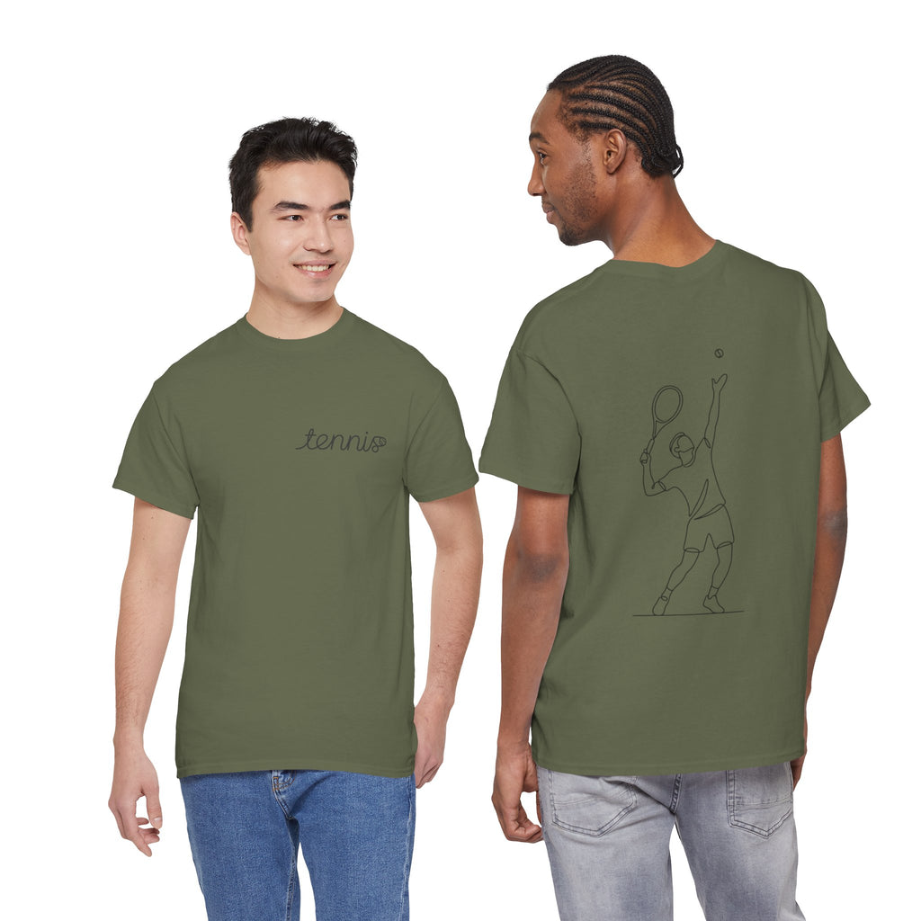 Tennis Serve Line Art Tee — Minimalist Tennis T-Shirt