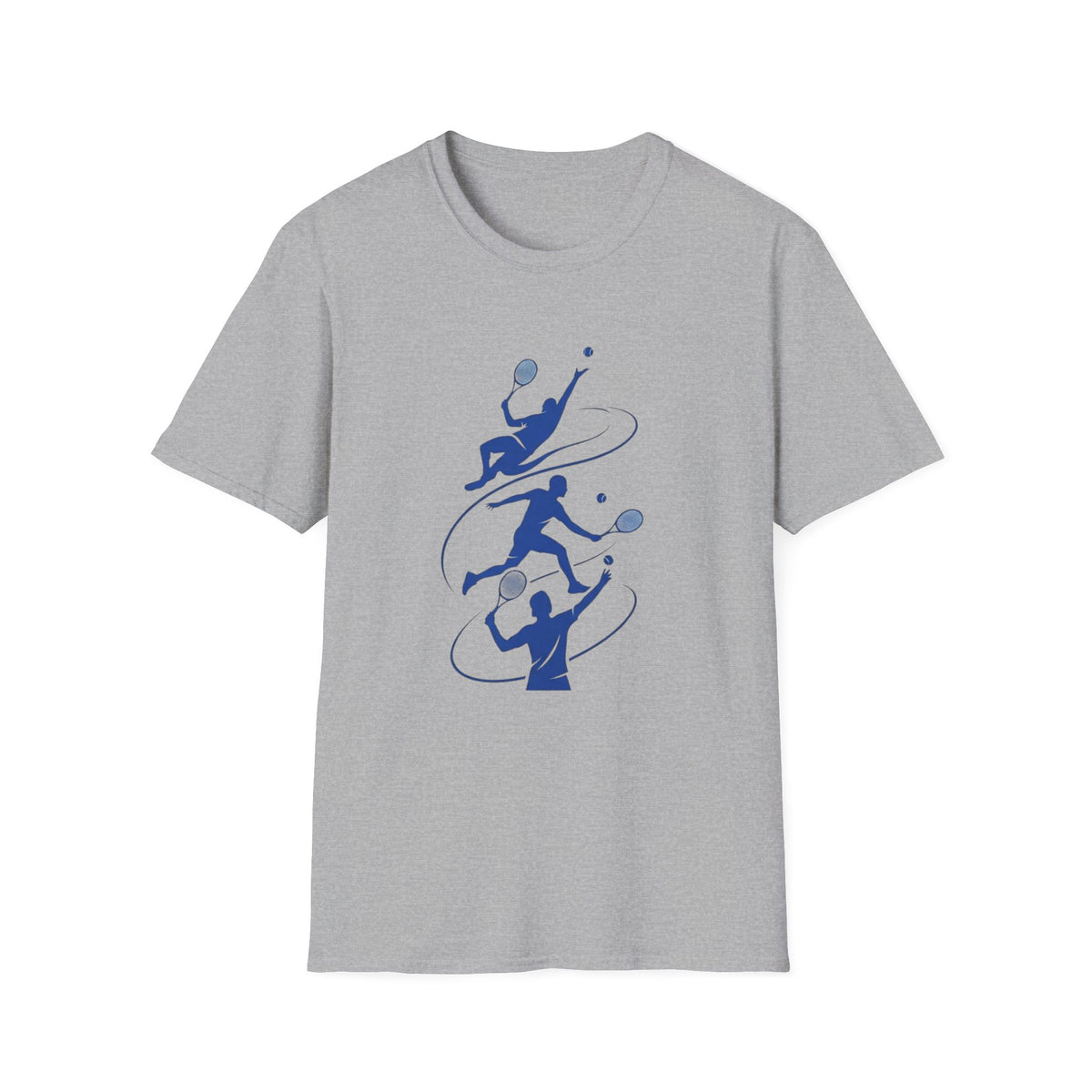 tennis Silhouette T-Shirt — Blue Players Action Design