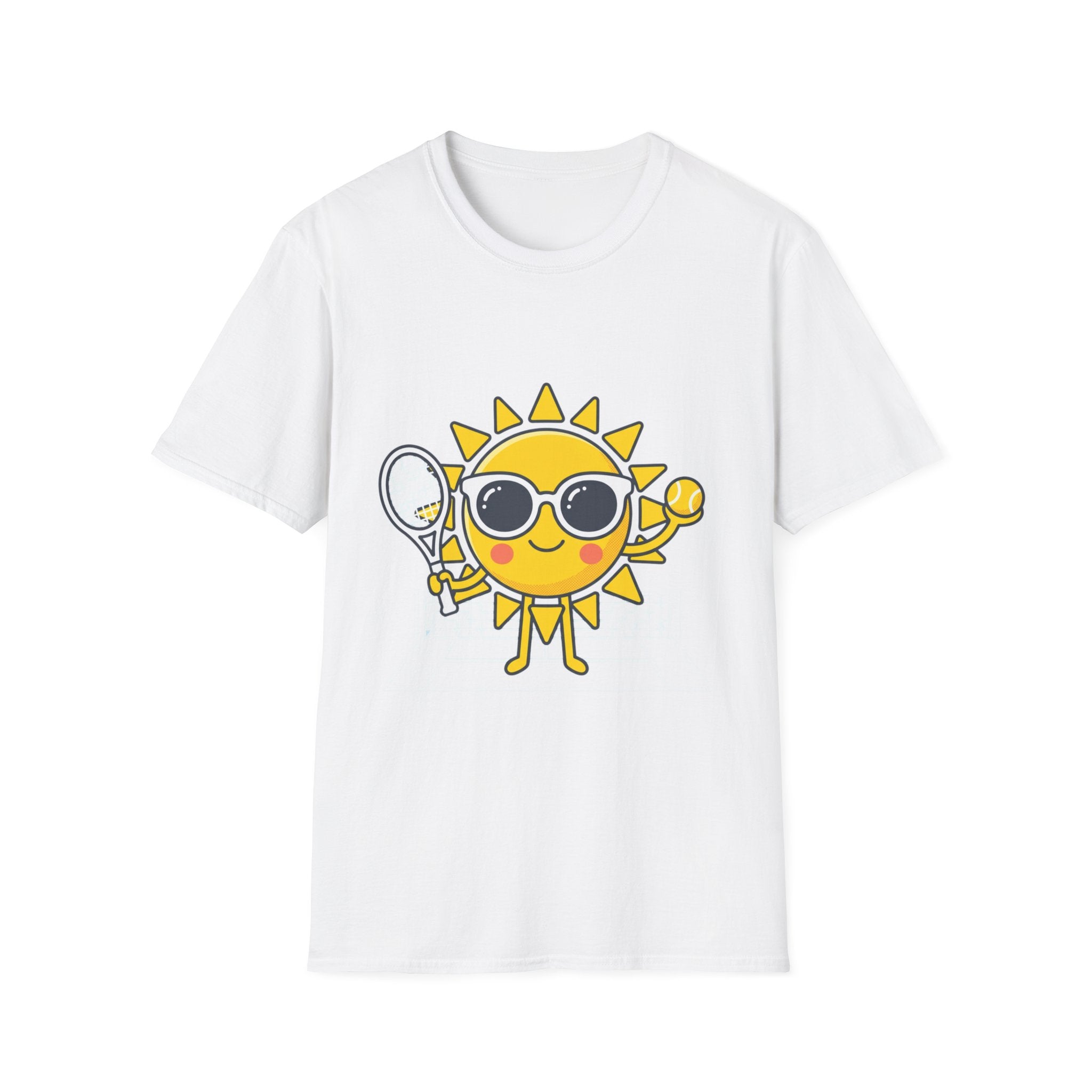 Sunshine Tennis Tee — Cute Sunglasses Sun Graphic T-Shirt