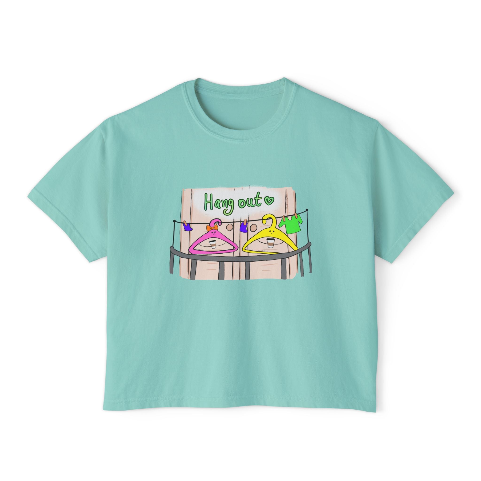 Cute Hangers Coffee Balcony Women's Boxy Tee