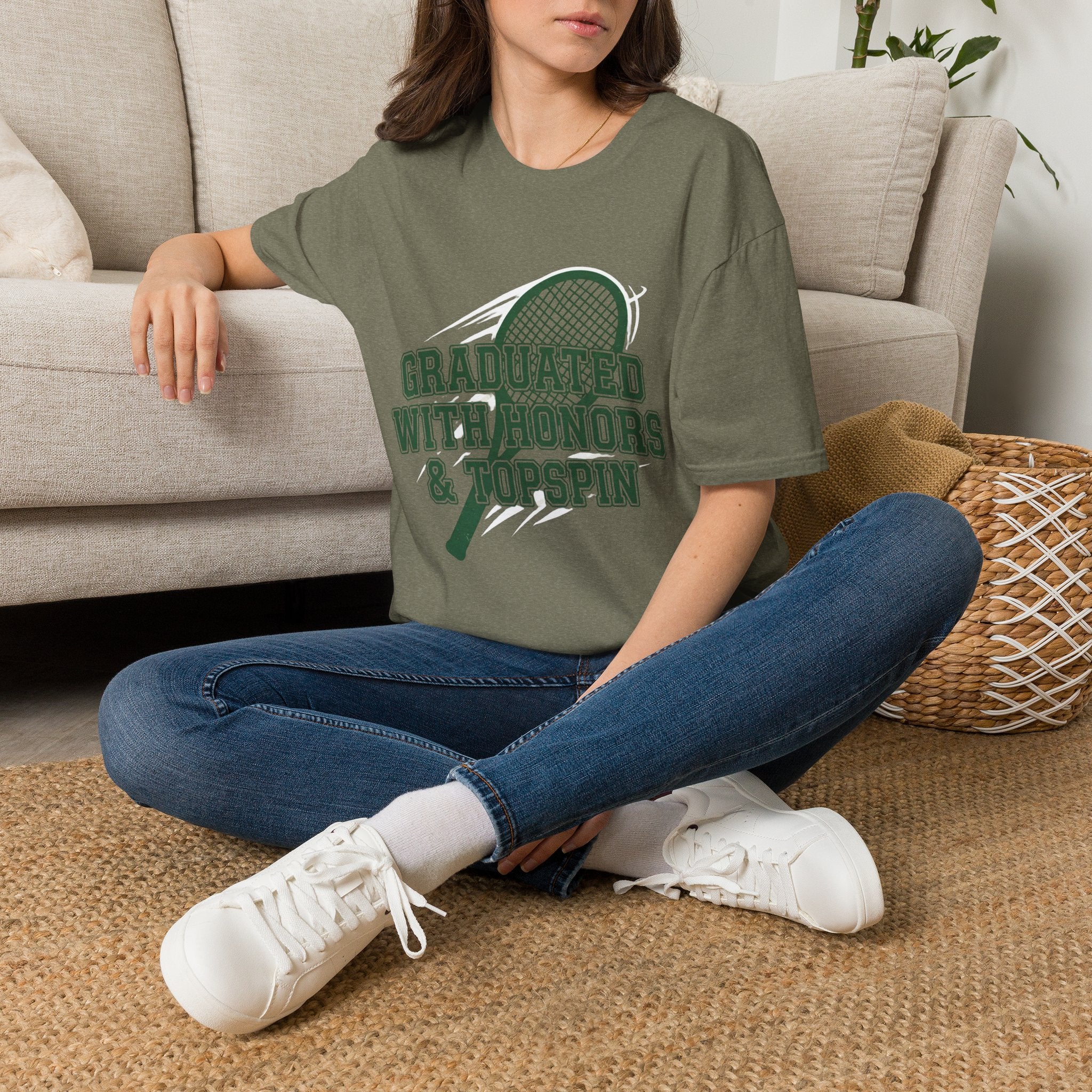 Graduated With Honors Tennis T-Shirt — Vintage Collegiate Topspin Tee