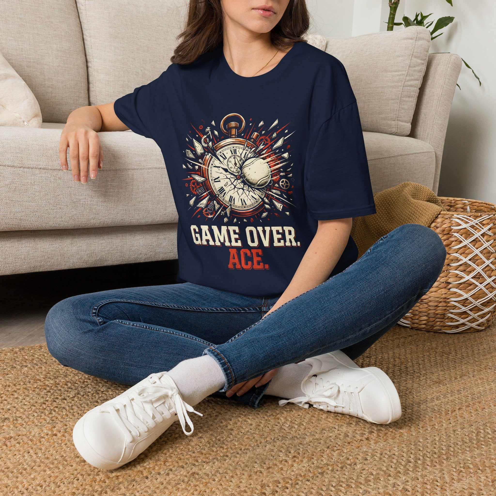 Game Over Ace T-Shirt — Vintage Pocket Watch Explosion Gamer Tee
