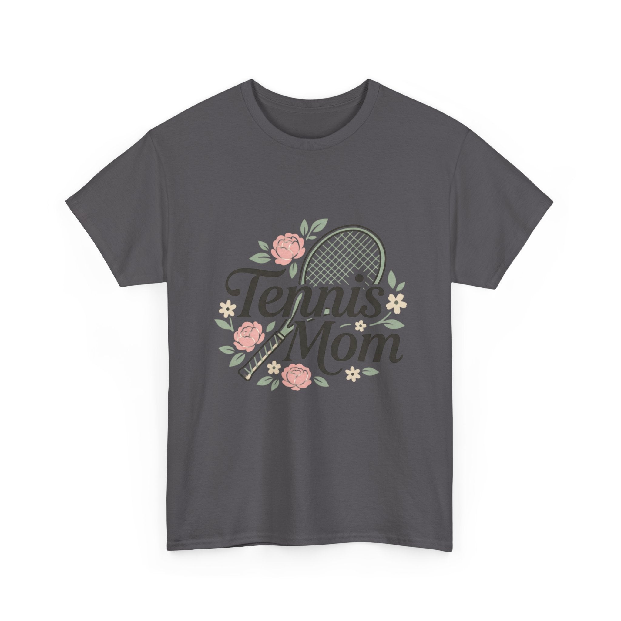 Tennis Mom T‑Shirt — Floral Tennis Racket Tee for Proud Sports Moms
