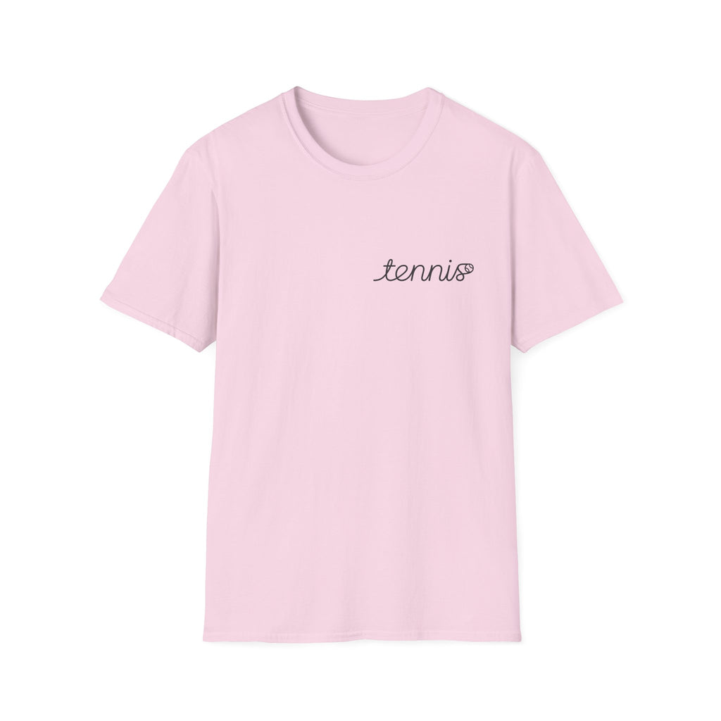 Tennis Script T-Shirt — Minimal Athletic Tee for Players & Fans