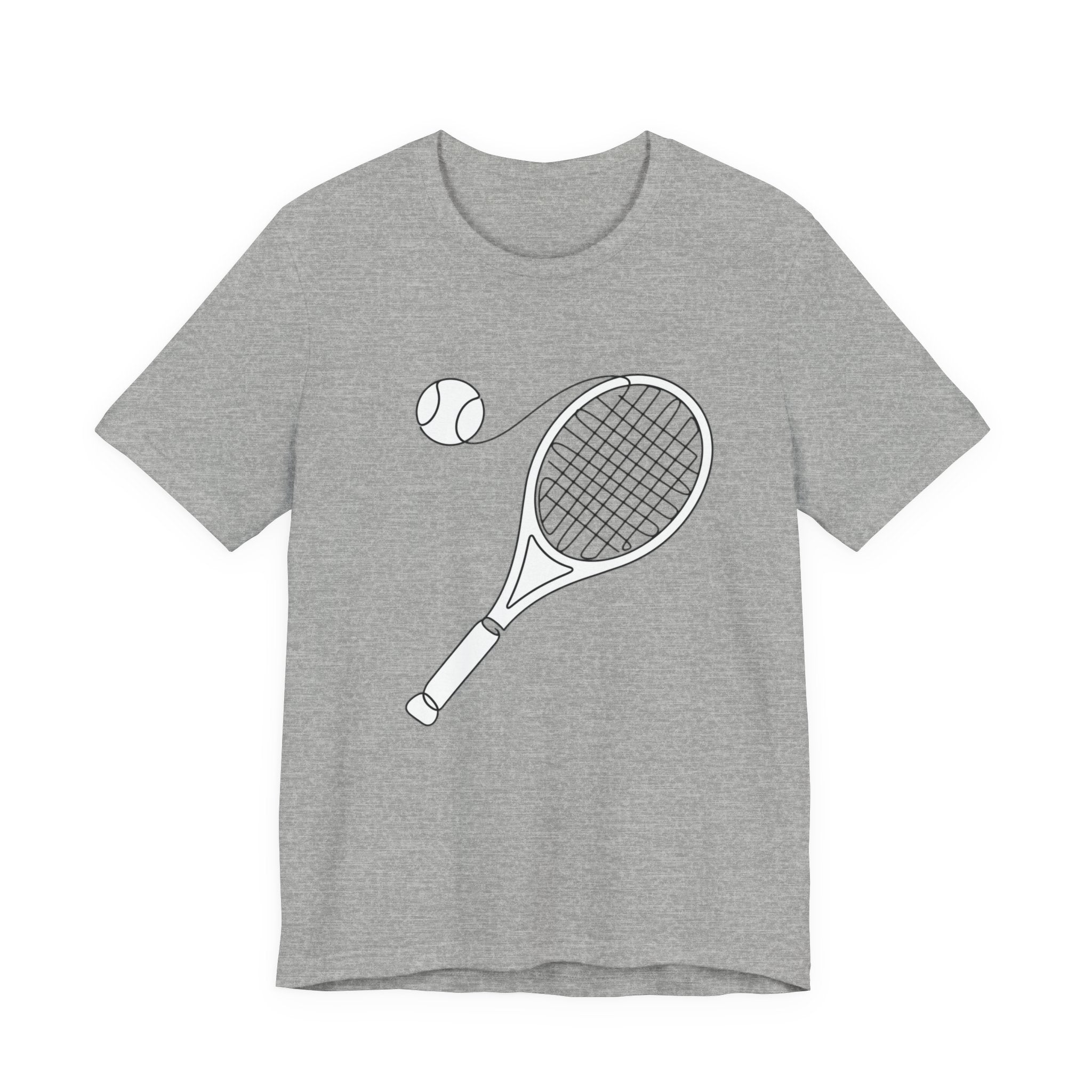Tennis Racket & Ball Graphic Tee – Minimal Sports T‑Shirt for Players & Fans