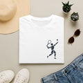 Tennis Player Minimalist T‑Shirt — Geometric Tennis Graphic Tee