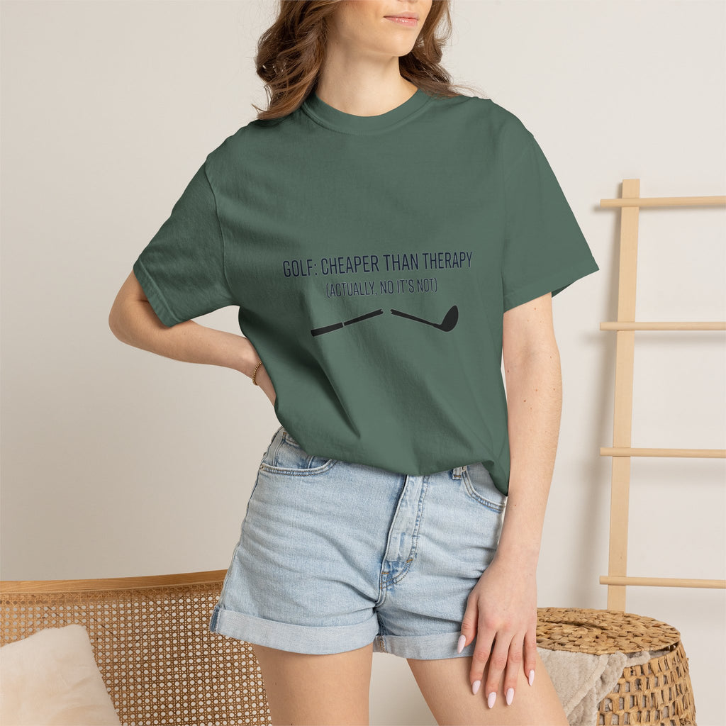 Golf: Cheaper Than Therapy T-Shirt — Funny Golfers Tee