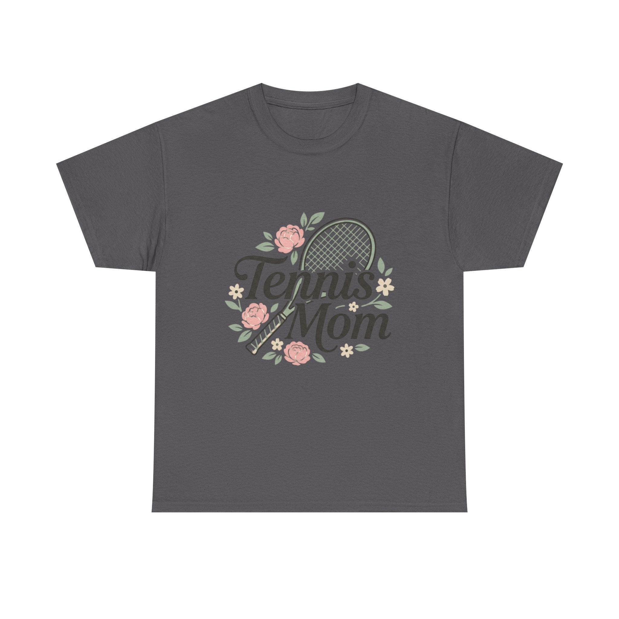 Tennis Mom T‑Shirt — Floral Tennis Racket Tee for Proud Sports Moms