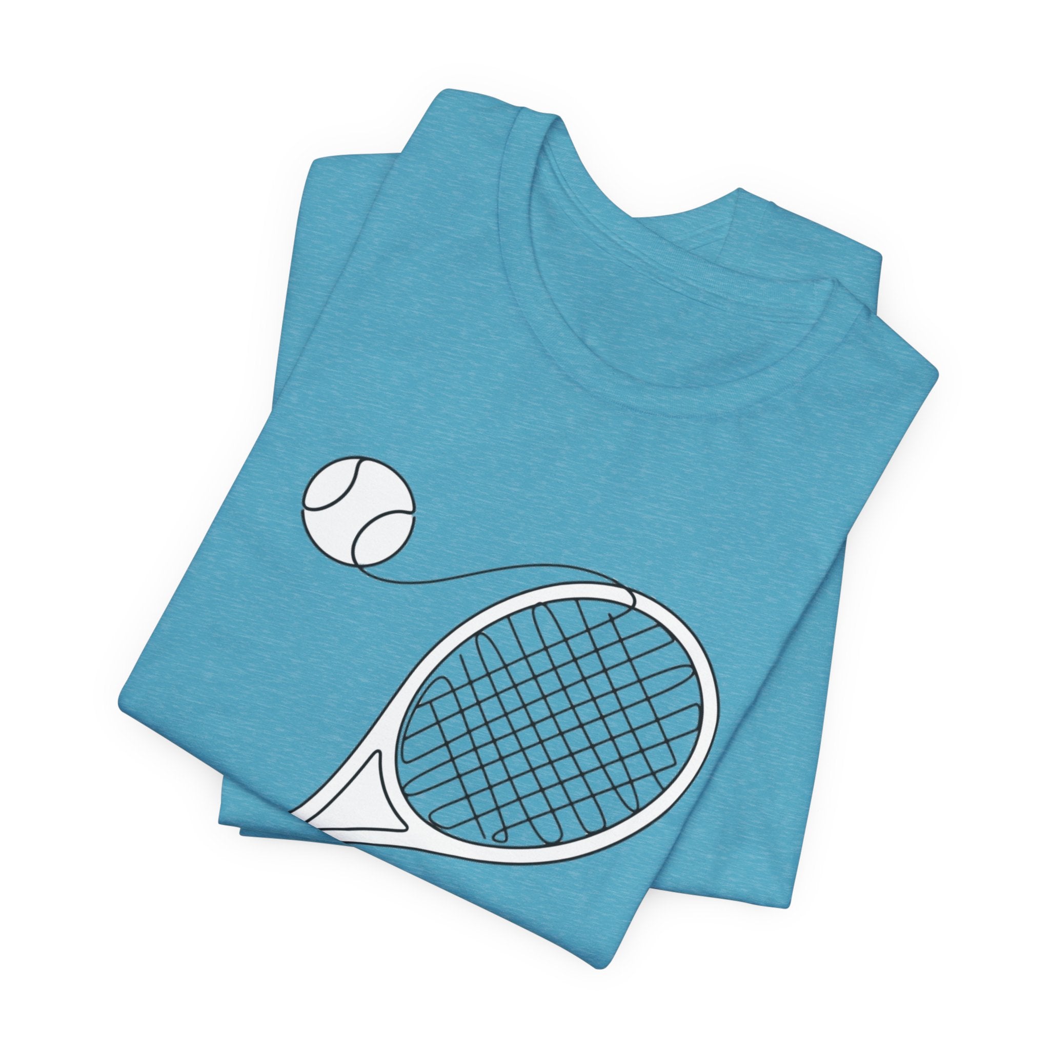 Tennis Racket & Ball Graphic Tee – Minimal Sports T‑Shirt for Players & Fans