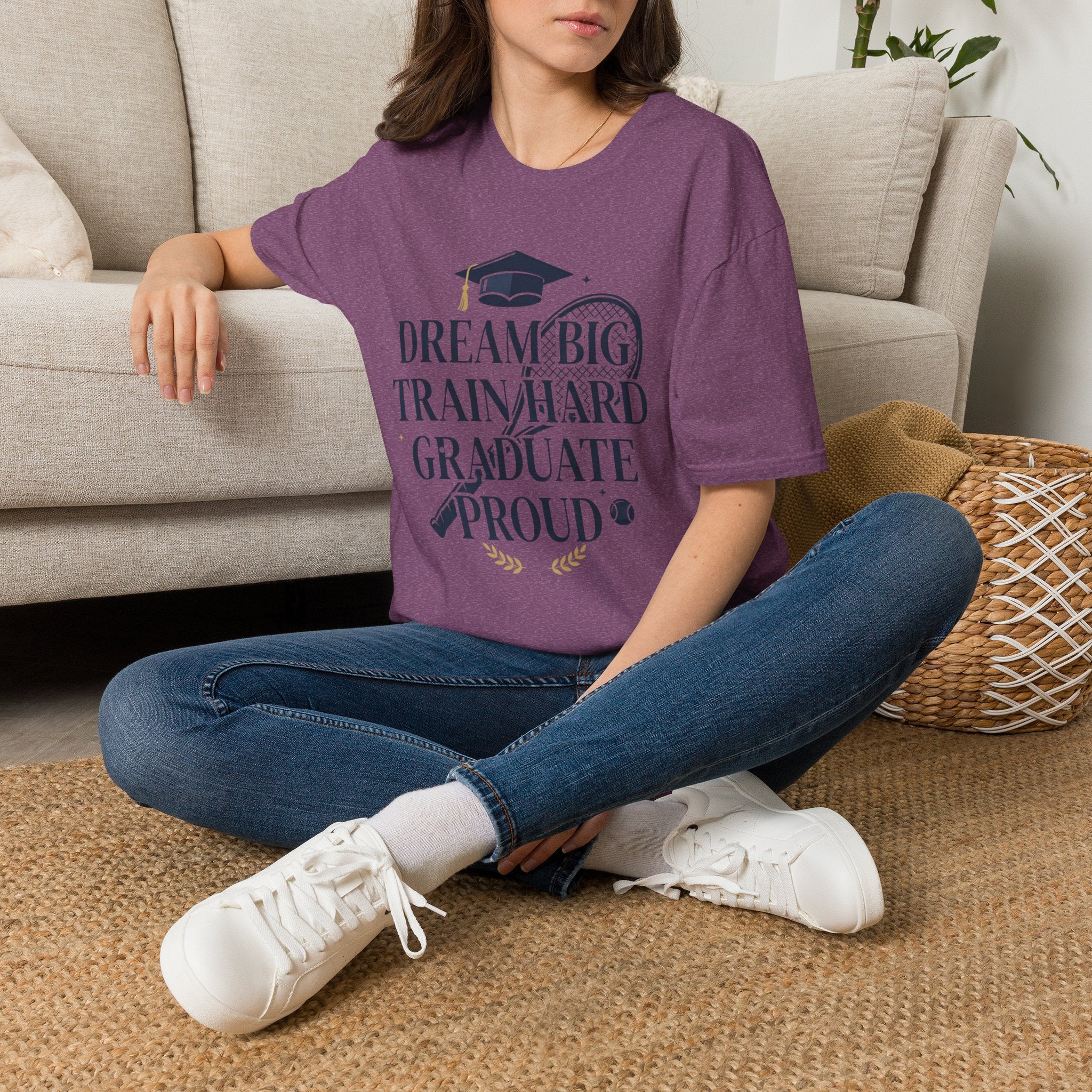 Graduation Tennis Shirt - "Dream Big Train Hard" Graduate Proud Tee