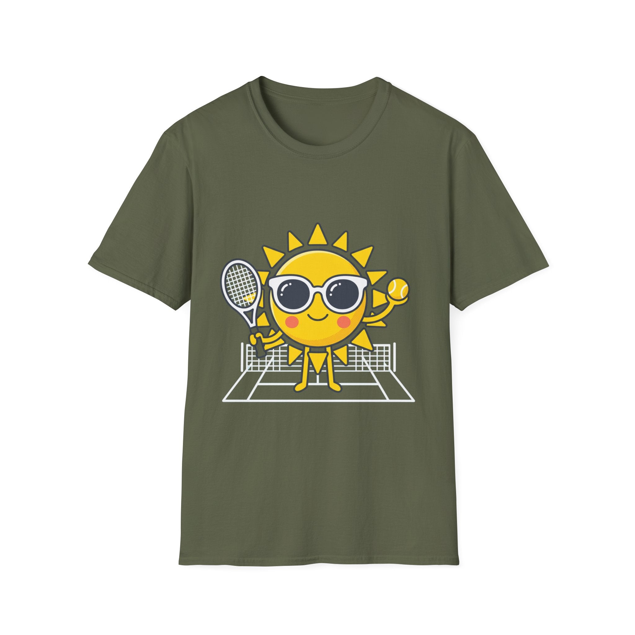 Sunshine Tennis Tee — Cute Sunglasses Sun Graphic T-Shirt