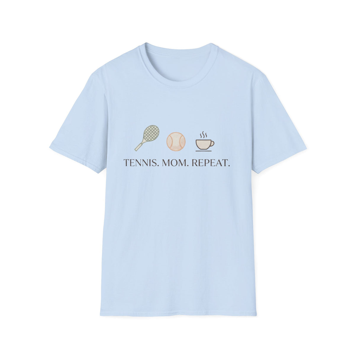 Tennis Mom T‑Shirt – "Tennis. Mom. Repeat." Graphic Tee