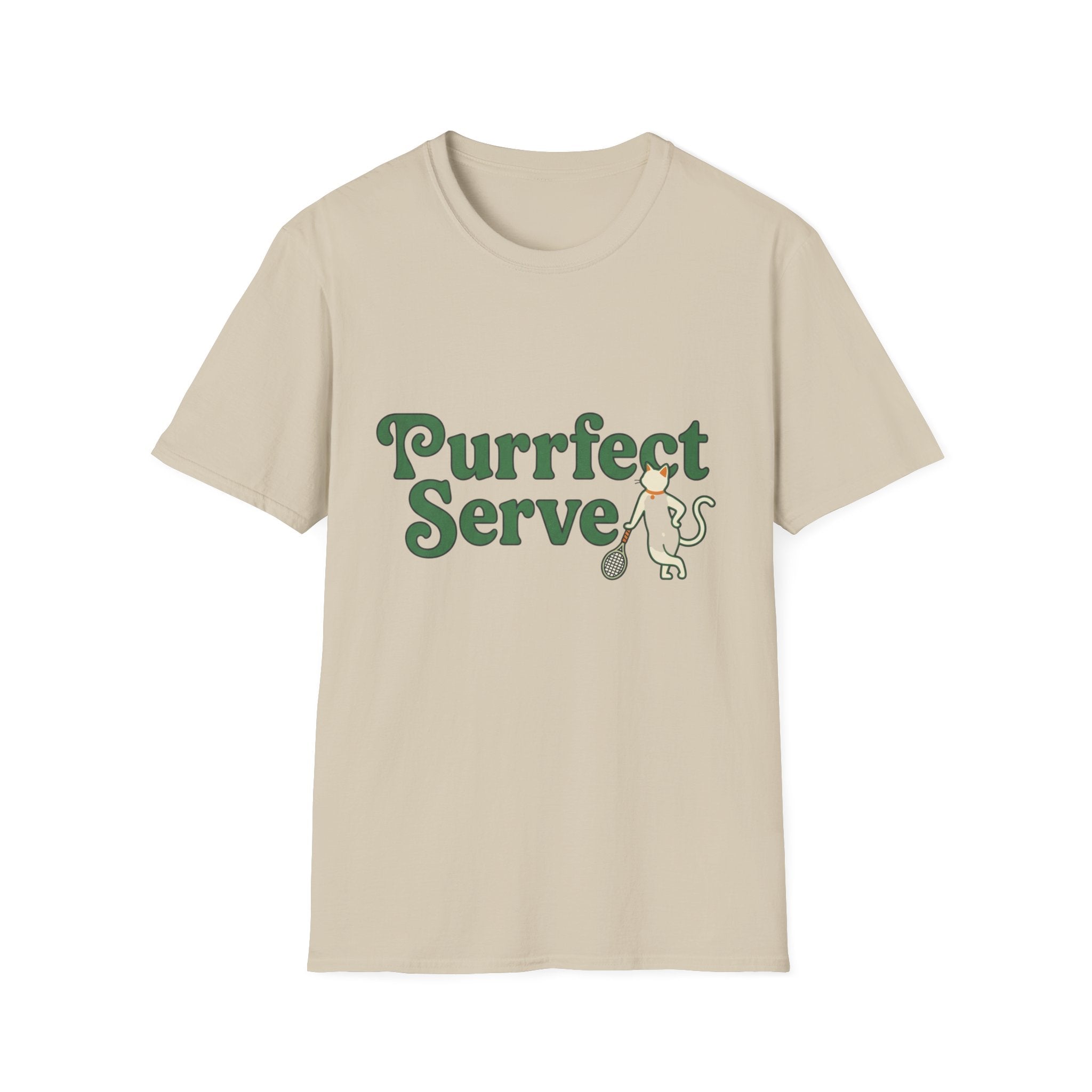 Purrfect Serve Cat Tennis T-Shirt