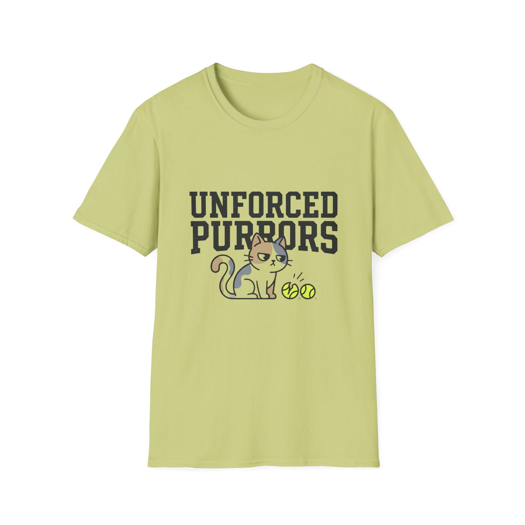 Unforced Purrs Cat T-Shirt — Funny Tennis Cat Graphic Tee
