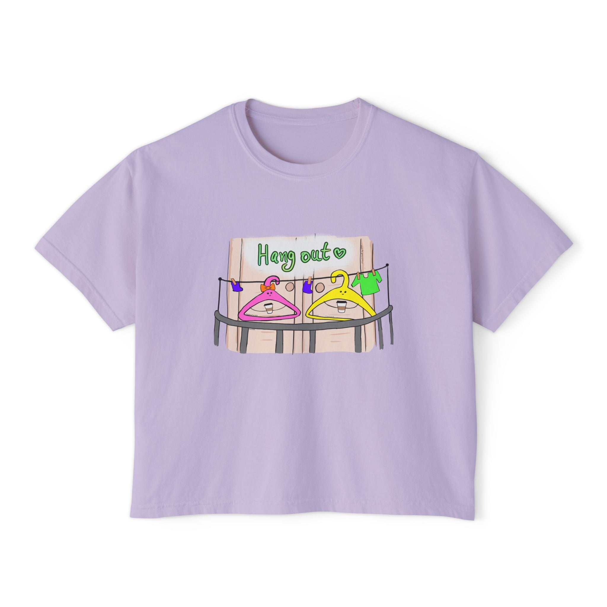 Cute Hangers Coffee Balcony Women's Boxy Tee