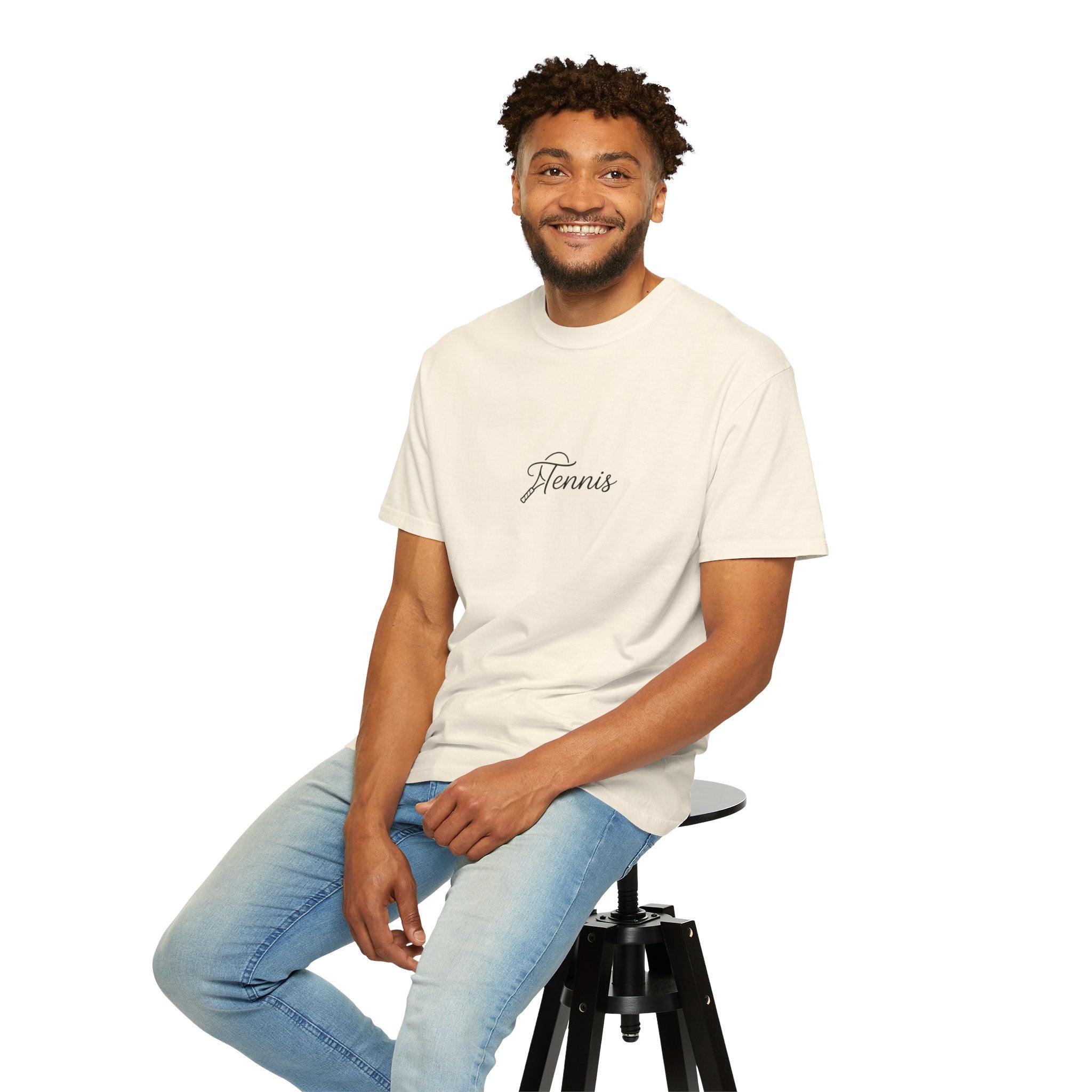 Tennis Script Tee — Minimalist Athletic Tennis T‑Shirt