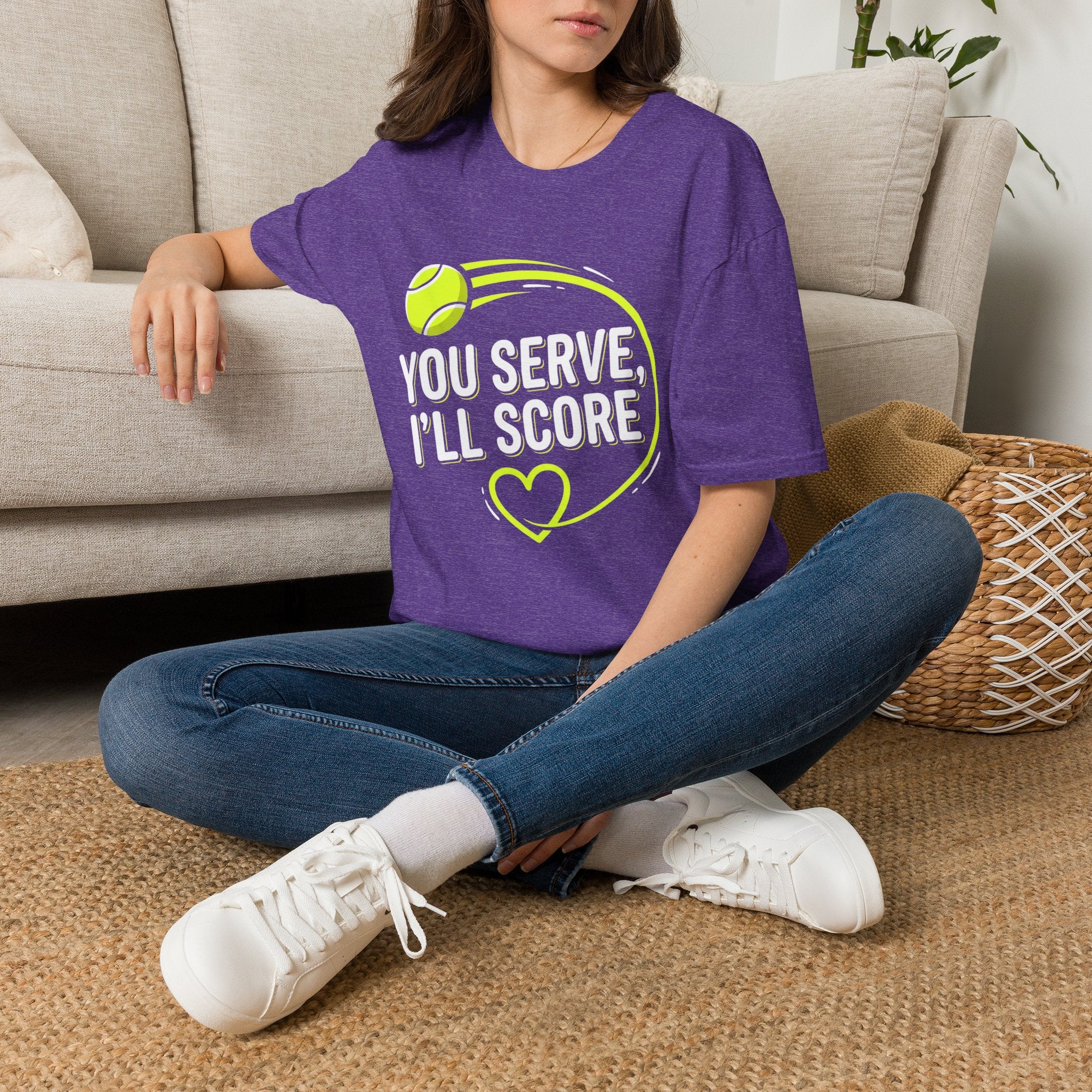 Funny Tennis Tee — "You Serve, I'll Score" Graphic T-Shirt