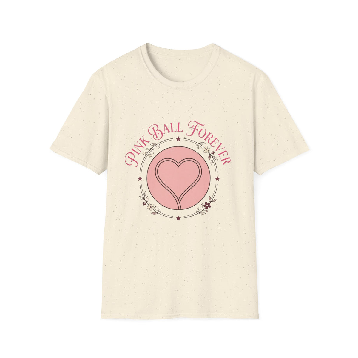 Pink Ball Forever T-Shirt — Cute Pink Heart Graphic Tee for Cheer & Sports Fans