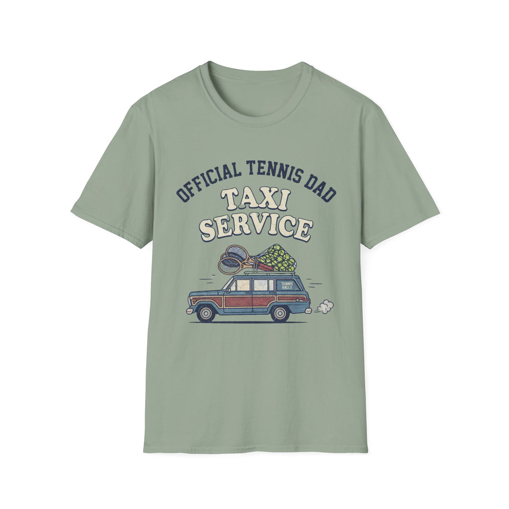 T-Shirt — "Official Tennis Dad Taxi Service" Vintage Car Dad Tee