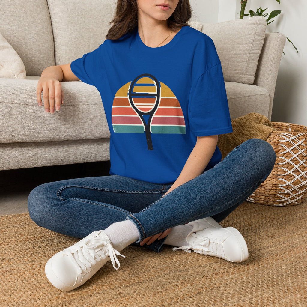 Tennis Racket Retro Sunset T-Shirt