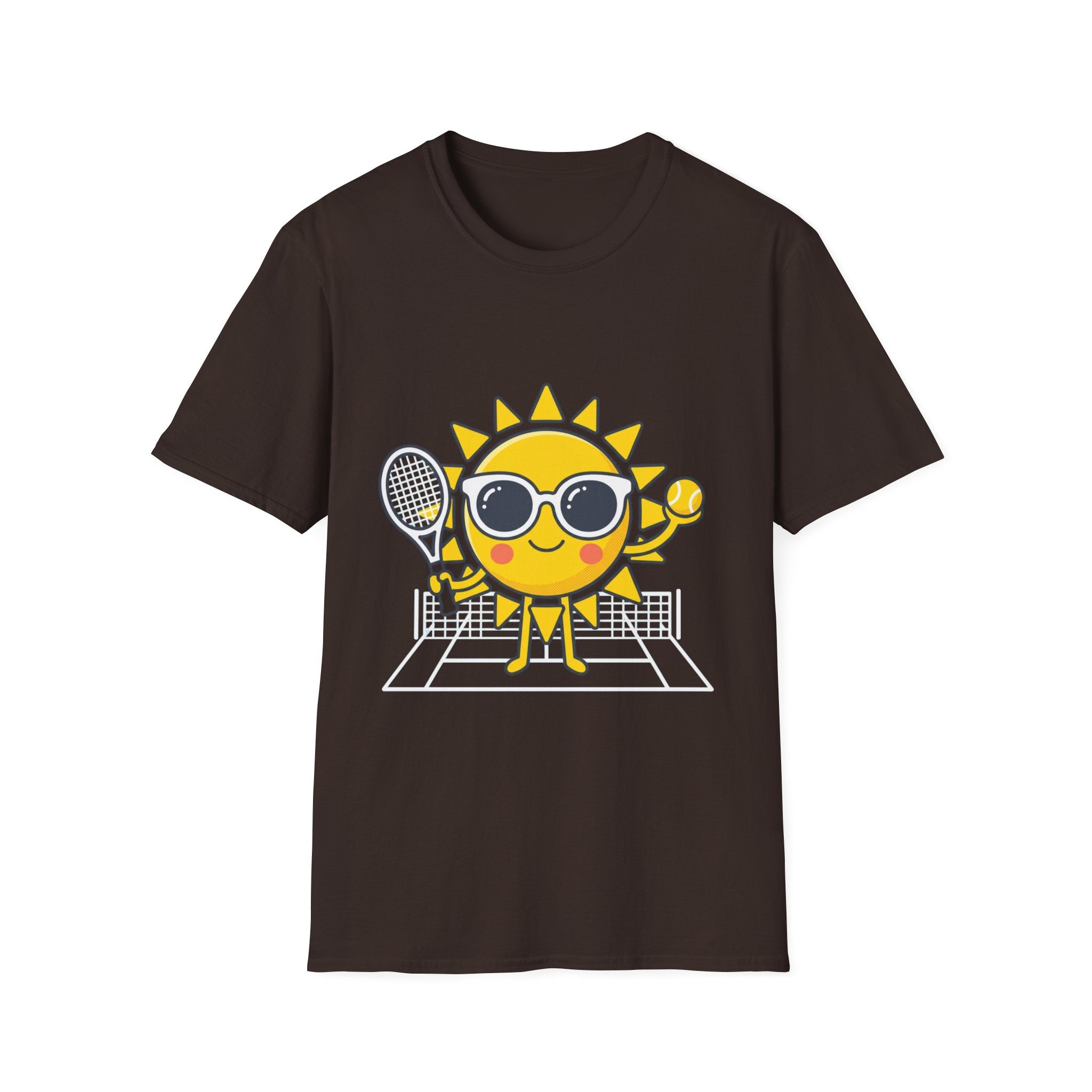Sunshine Tennis Tee — Cute Sunglasses Sun Graphic T-Shirt
