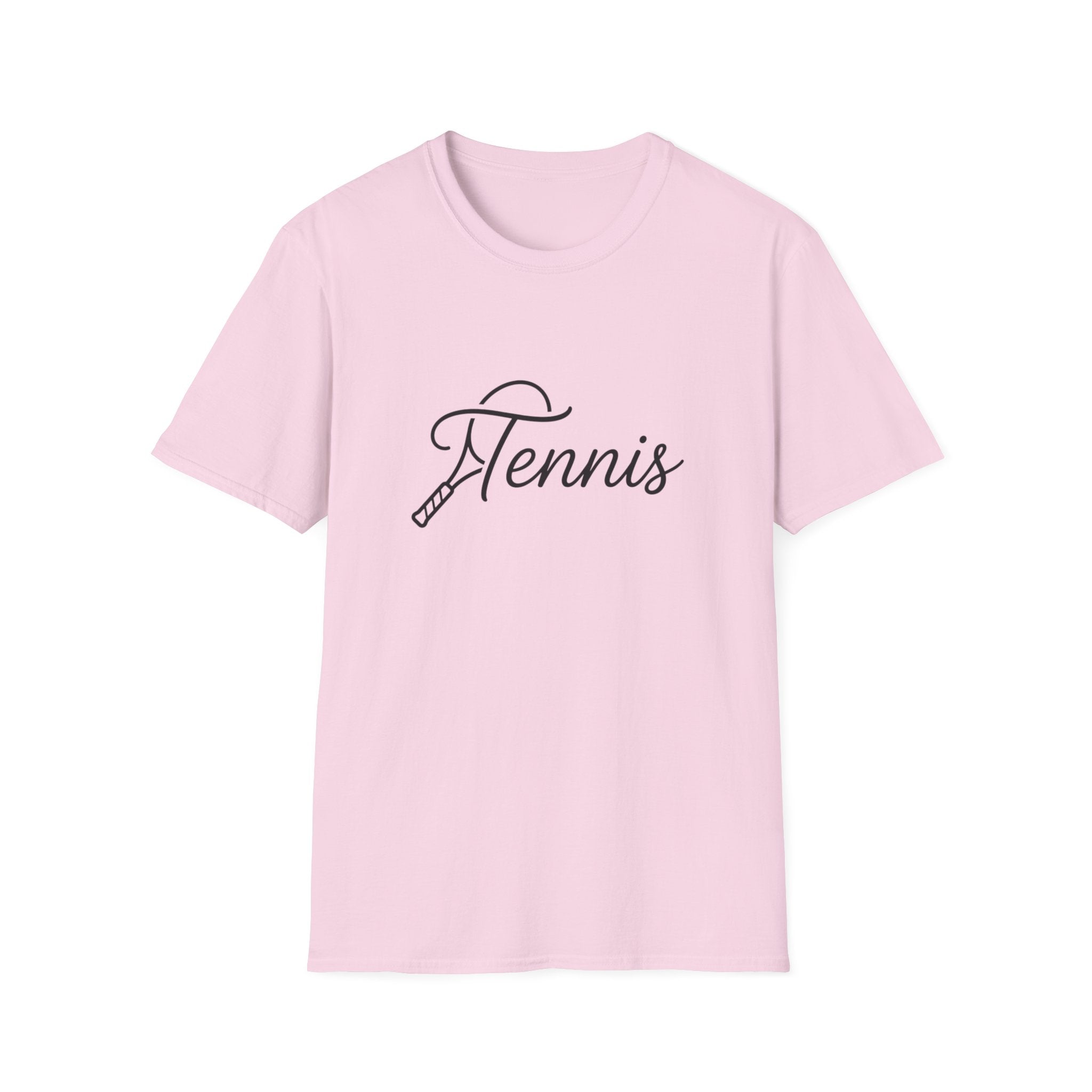 Tennis Script T-Shirt — Elegant Racket Design