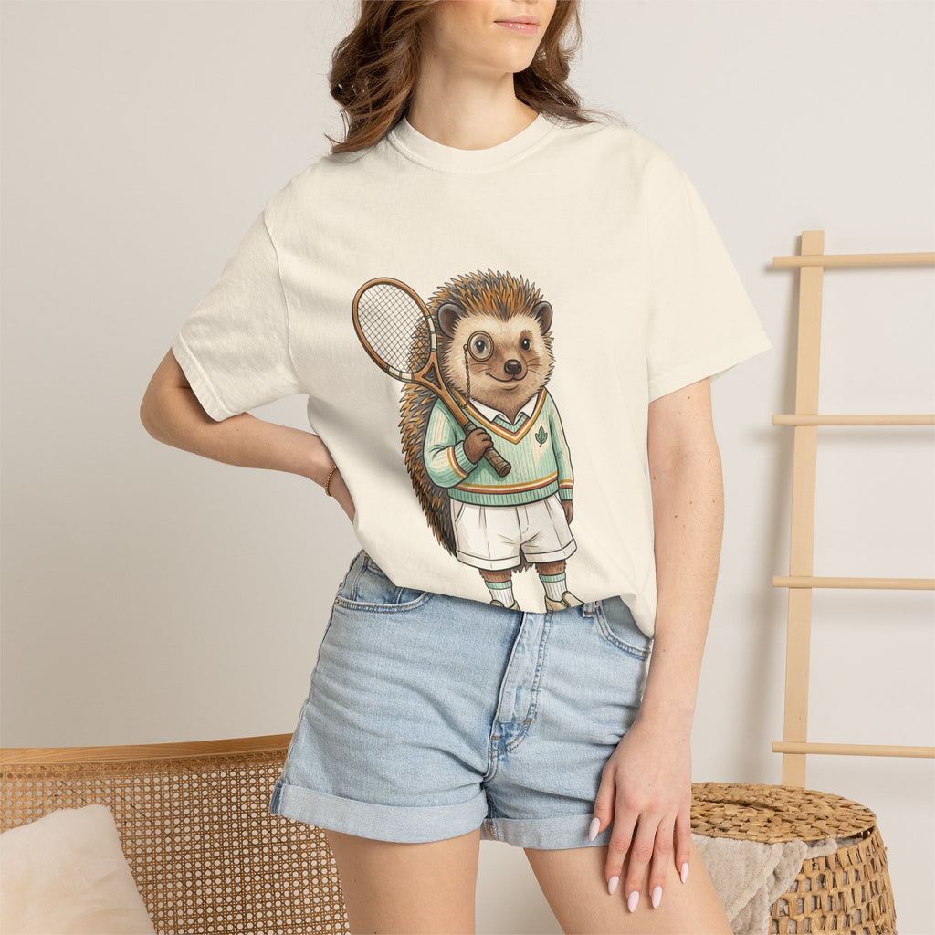 Hedgehog Tennis Player T‑Shirt — Cute Vintage Sports Animal Tee
