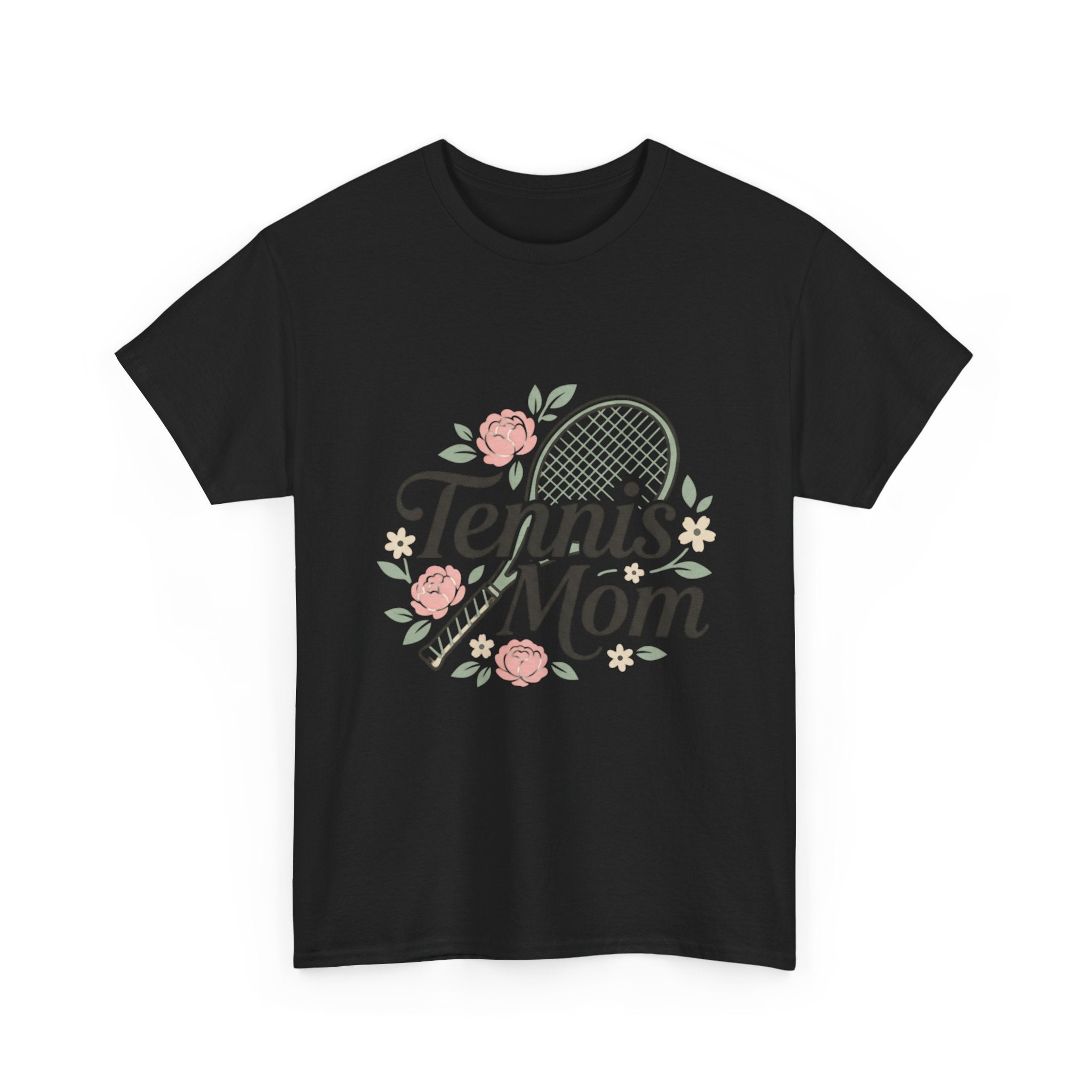 Tennis Mom T‑Shirt — Floral Tennis Racket Tee for Proud Sports Moms