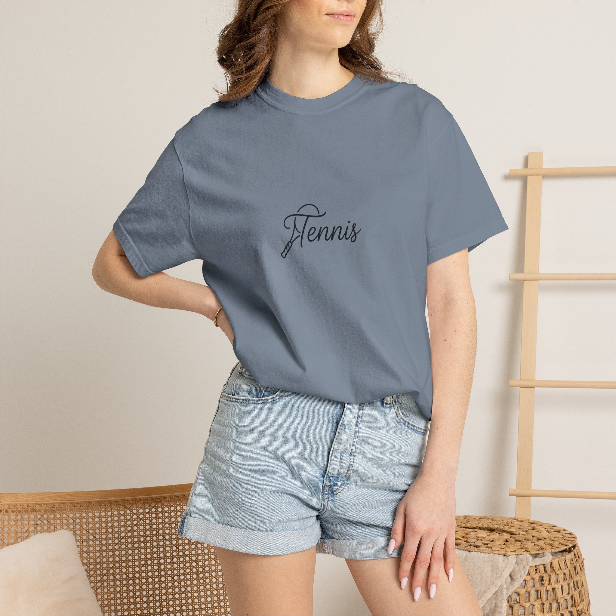Tennis Script Tee — Minimalist Athletic Tennis T‑Shirt