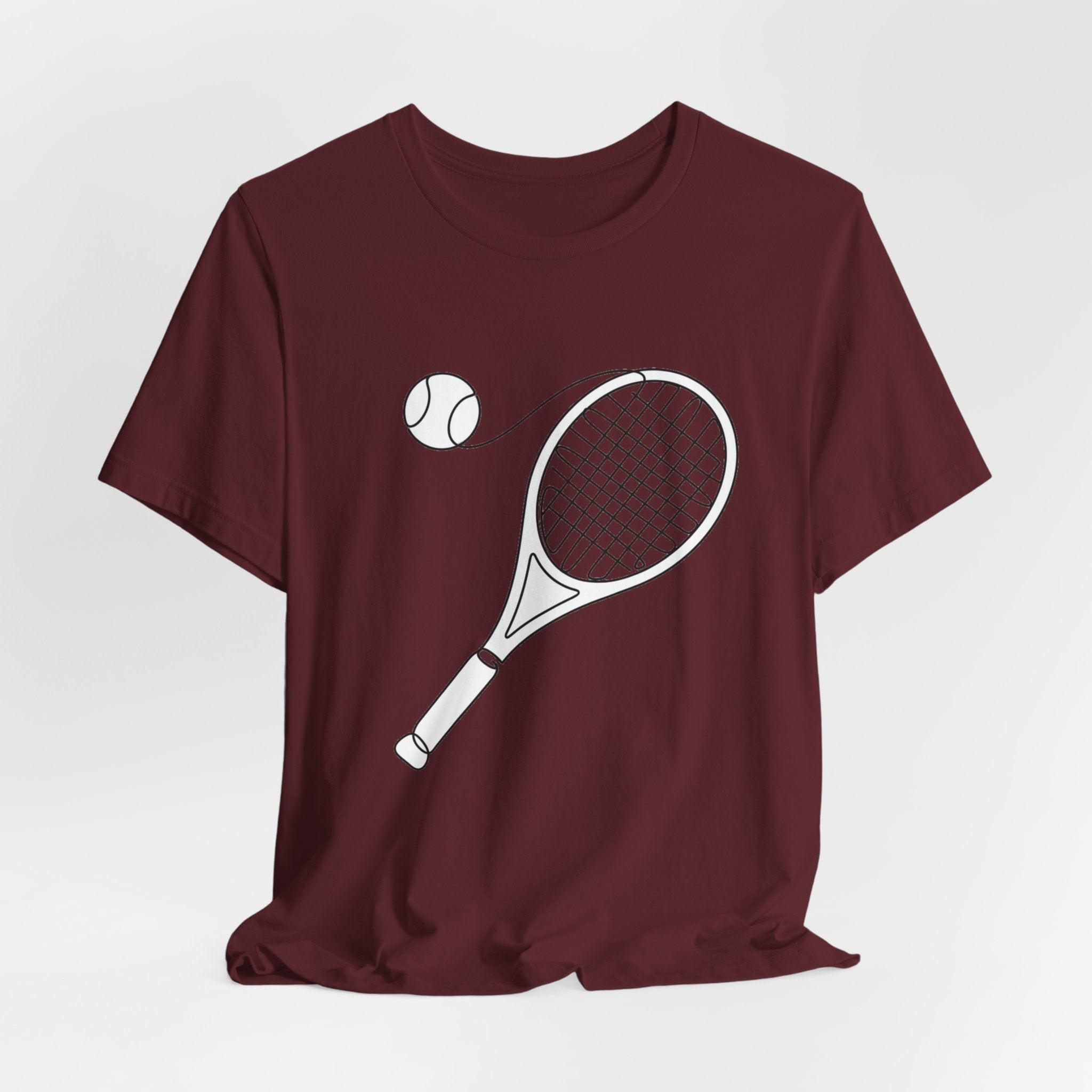 Tennis Racket & Ball Graphic Tee – Minimal Sports T‑Shirt for Players & Fans