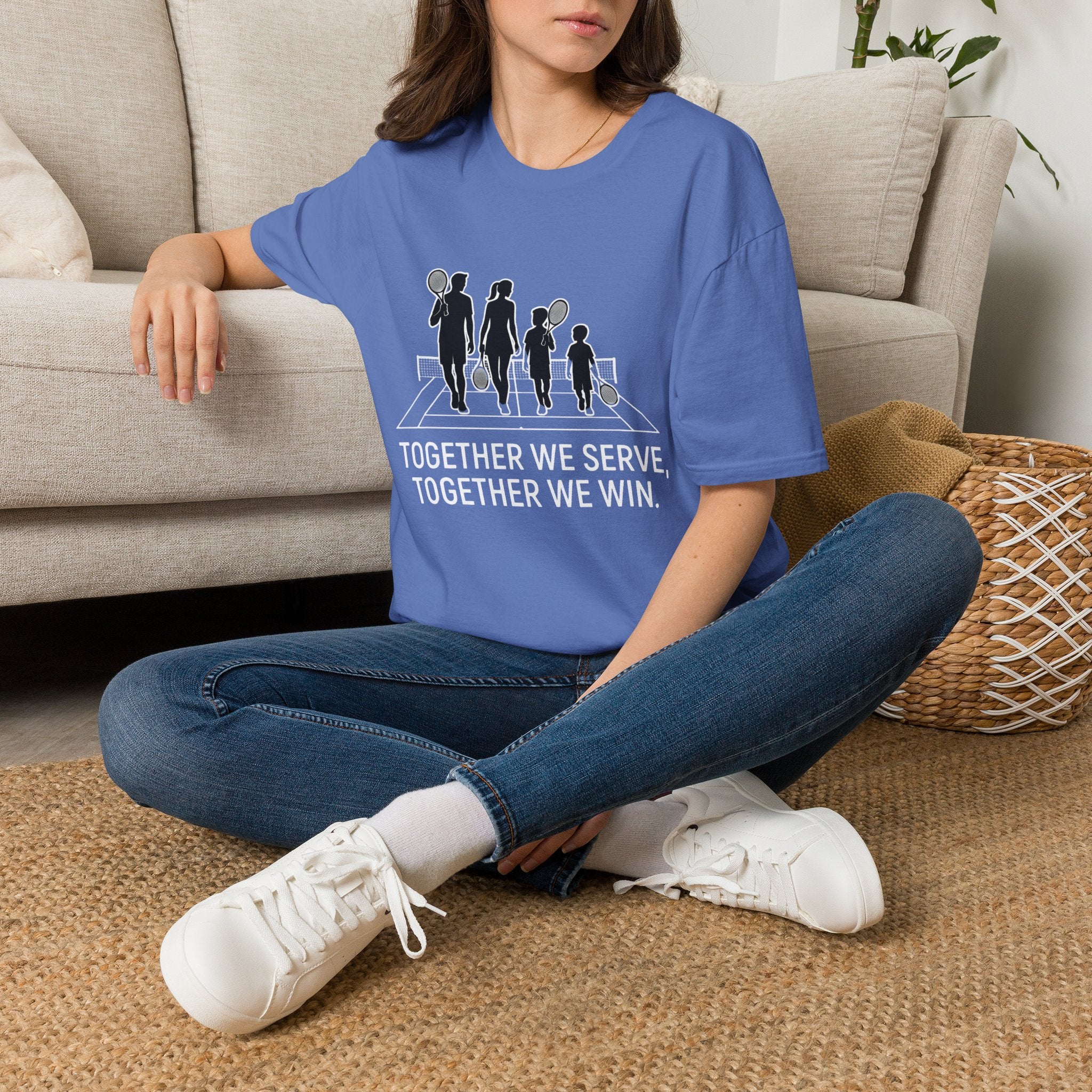 tennis Family T-Shirt — “Together We Serve, Together We Win”