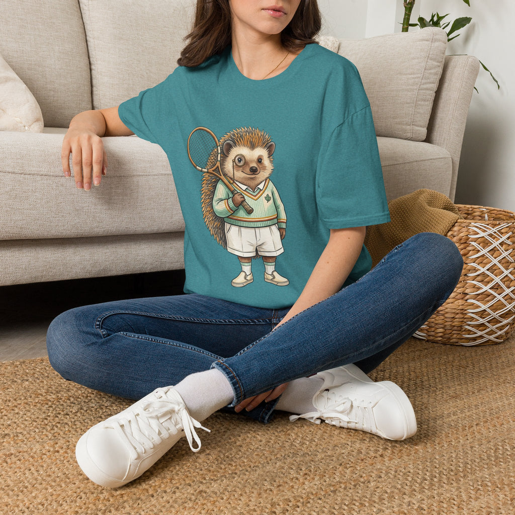 Hedgehog Tennis Player T-Shirt – Cute Animal Sports Graphic Tee