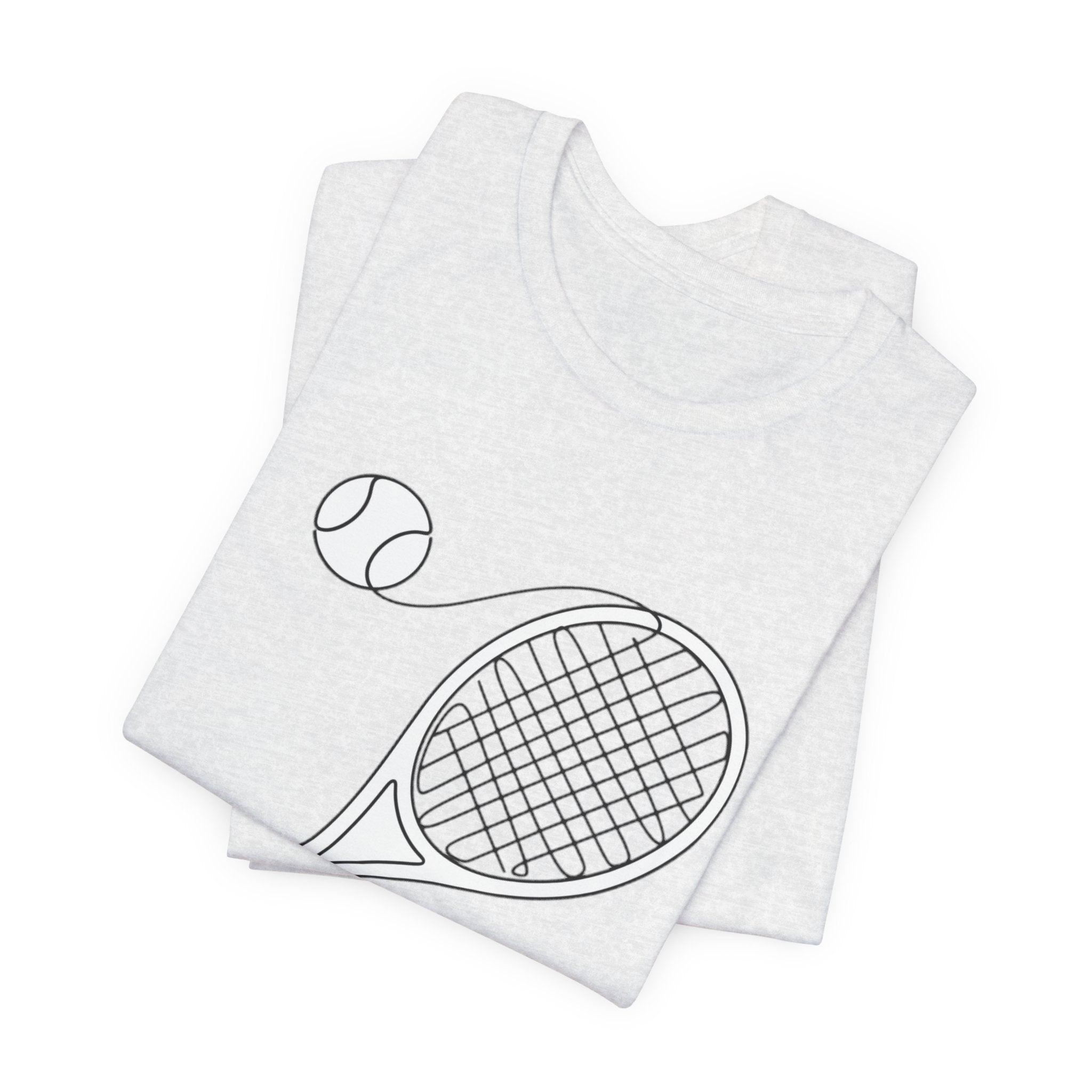 Tennis Racket & Ball Graphic Tee – Minimal Sports T‑Shirt for Players & Fans