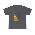 T-Shirt — Tennis Battery Level Graphic Tee (0%-100%)