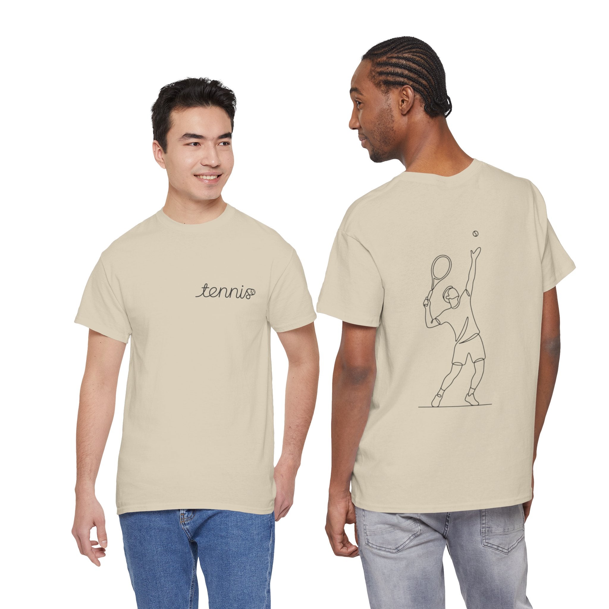 Tennis Serve Line Art Tee — Minimalist Tennis T-Shirt