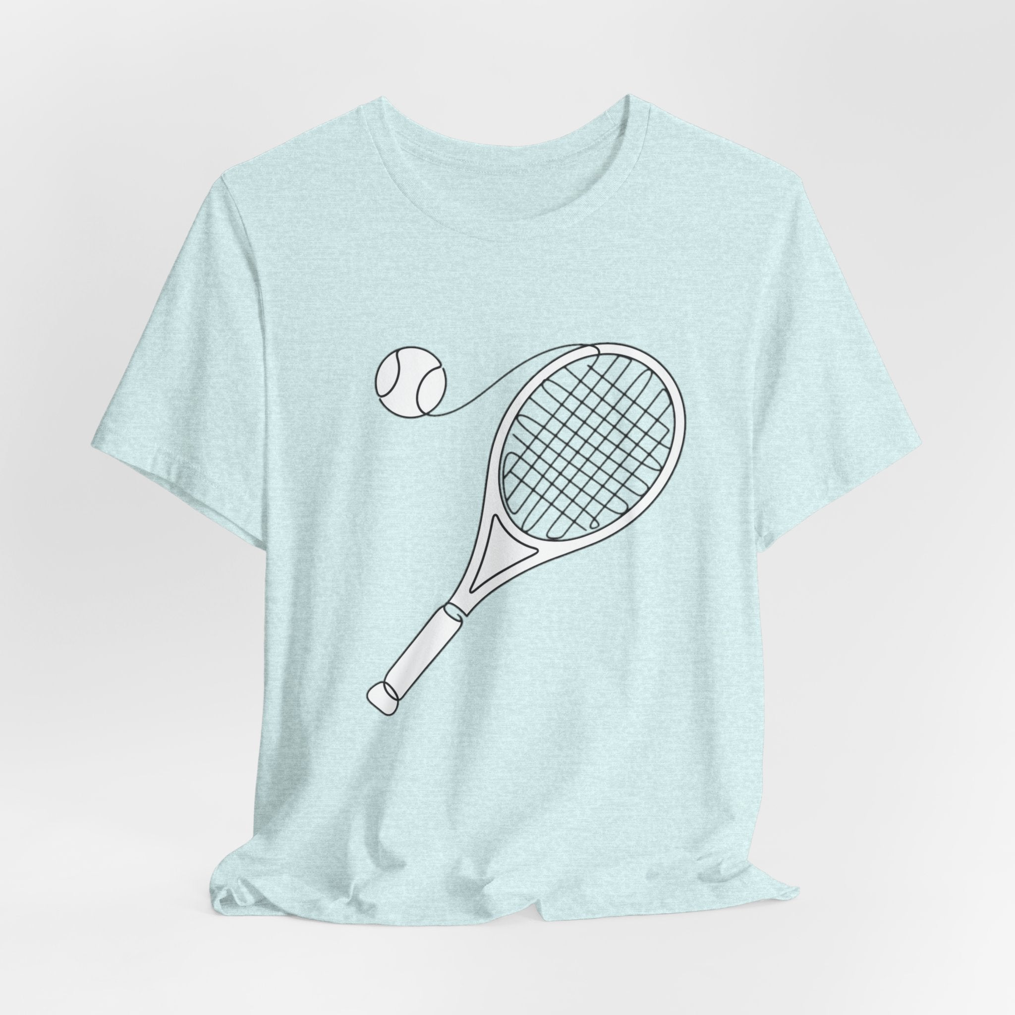 Tennis Racket & Ball Graphic Tee – Minimal Sports T‑Shirt for Players & Fans