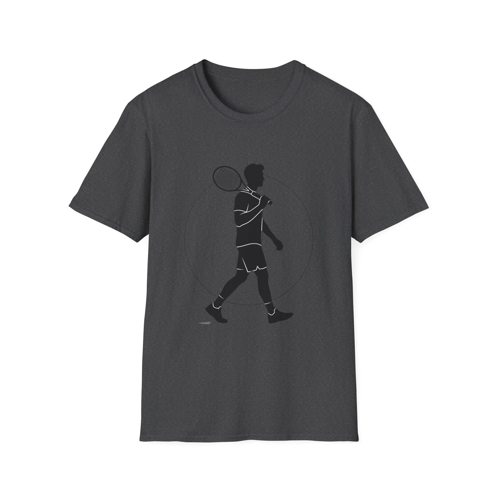 Tennis Player Silhouette T‑Shirt — Minimal Athletic Graphic Tee