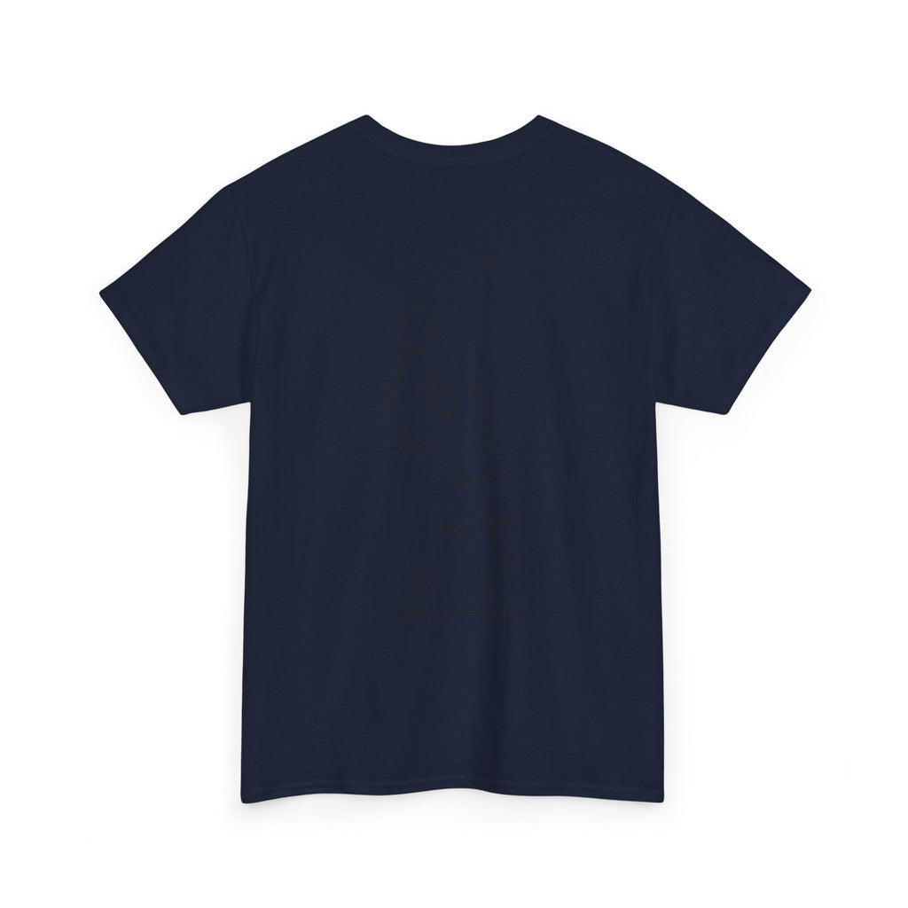 Tennis Serve Line Art Tee — Minimalist Tennis T-Shirt