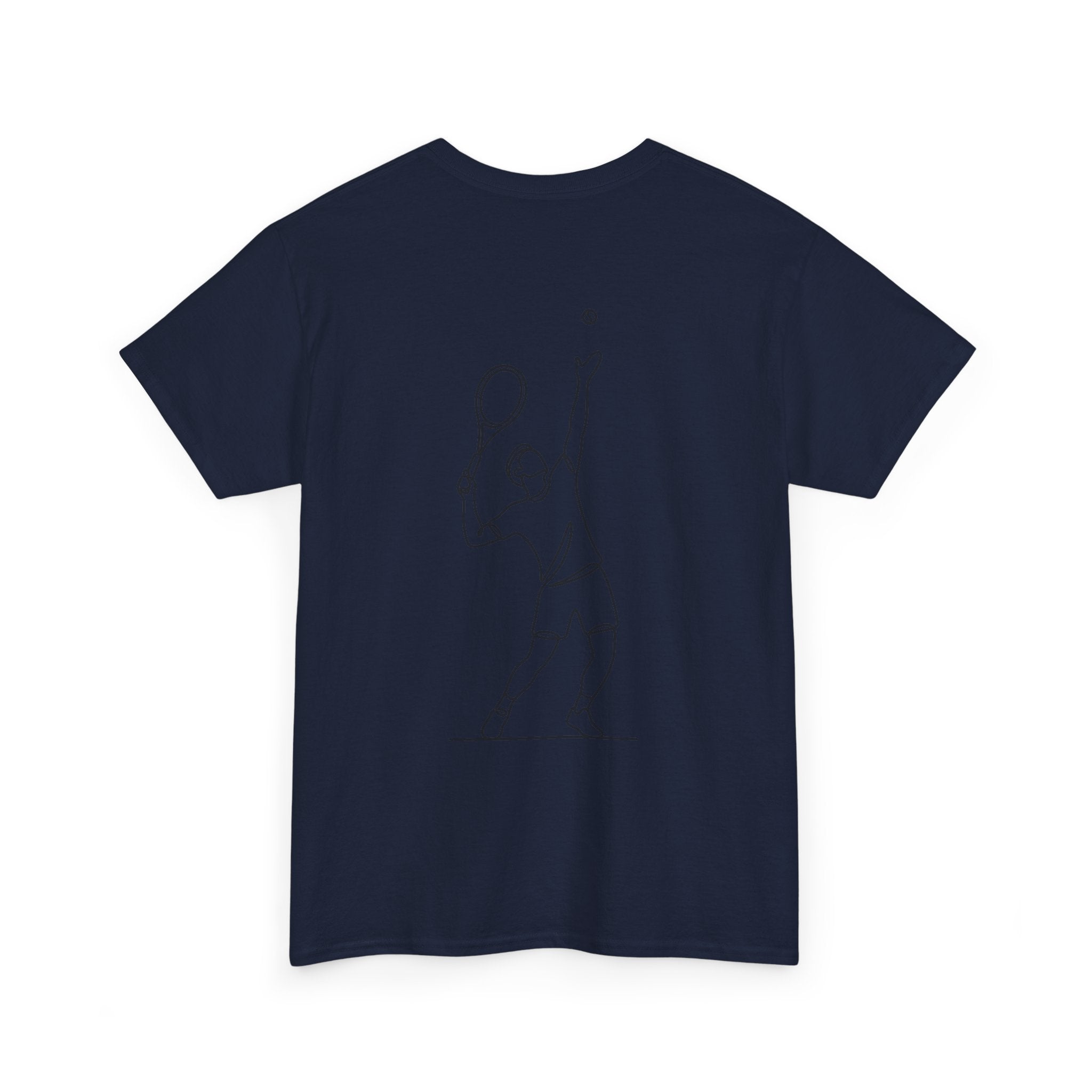 Tennis Serve Line Art Tee — Minimalist Tennis T-Shirt